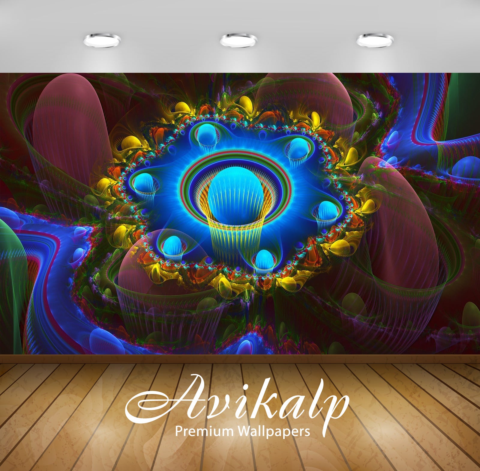 Avikalp Exclusive Awi4530 Neon Psychedelic Design Full HD Wallpapers for Living room, Hall, Kids Roo Avikalp Exclusive Awi4530 Neon Psychedelic Design Full HD Wallpapers for Living room, Hall, Kids Roo