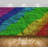 Avikalp Exclusive Awi4584 Rainbow Colored Brick Wall Full HD Wallpapers for Living room, Hall, Kids Avikalp Exclusive Awi4584 Rainbow Colored Brick Wall Full HD Wallpapers for Living room, Hall, Kids