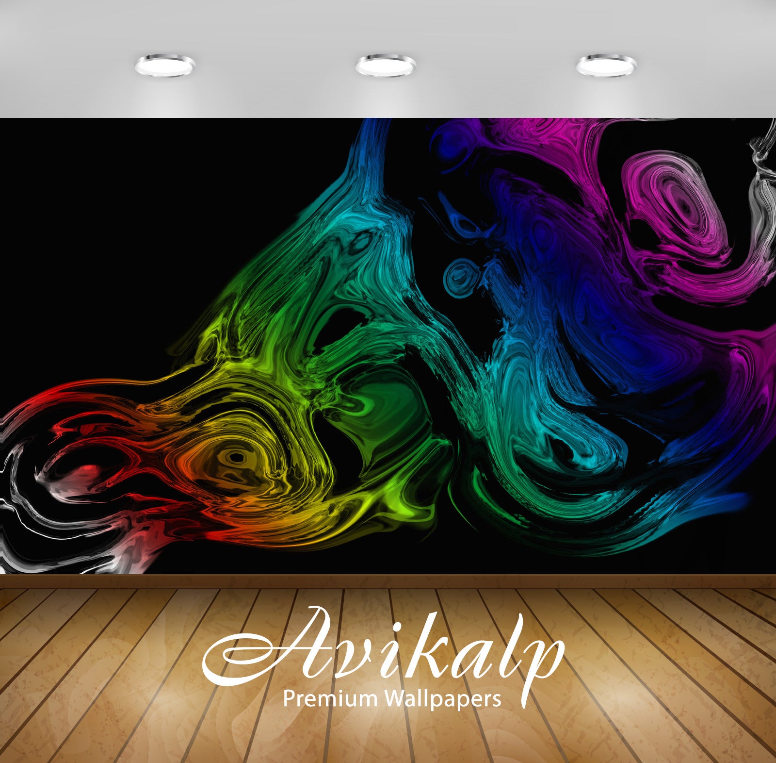 Avikalp Exclusive Awi4588 Rainbow Liquid Full HD Wallpapers for Living room, Hall, Kids Room, Kitche Avikalp Exclusive Awi4588 Rainbow Liquid Full HD Wallpapers for Living room, Hall, Kids Room, Kitche