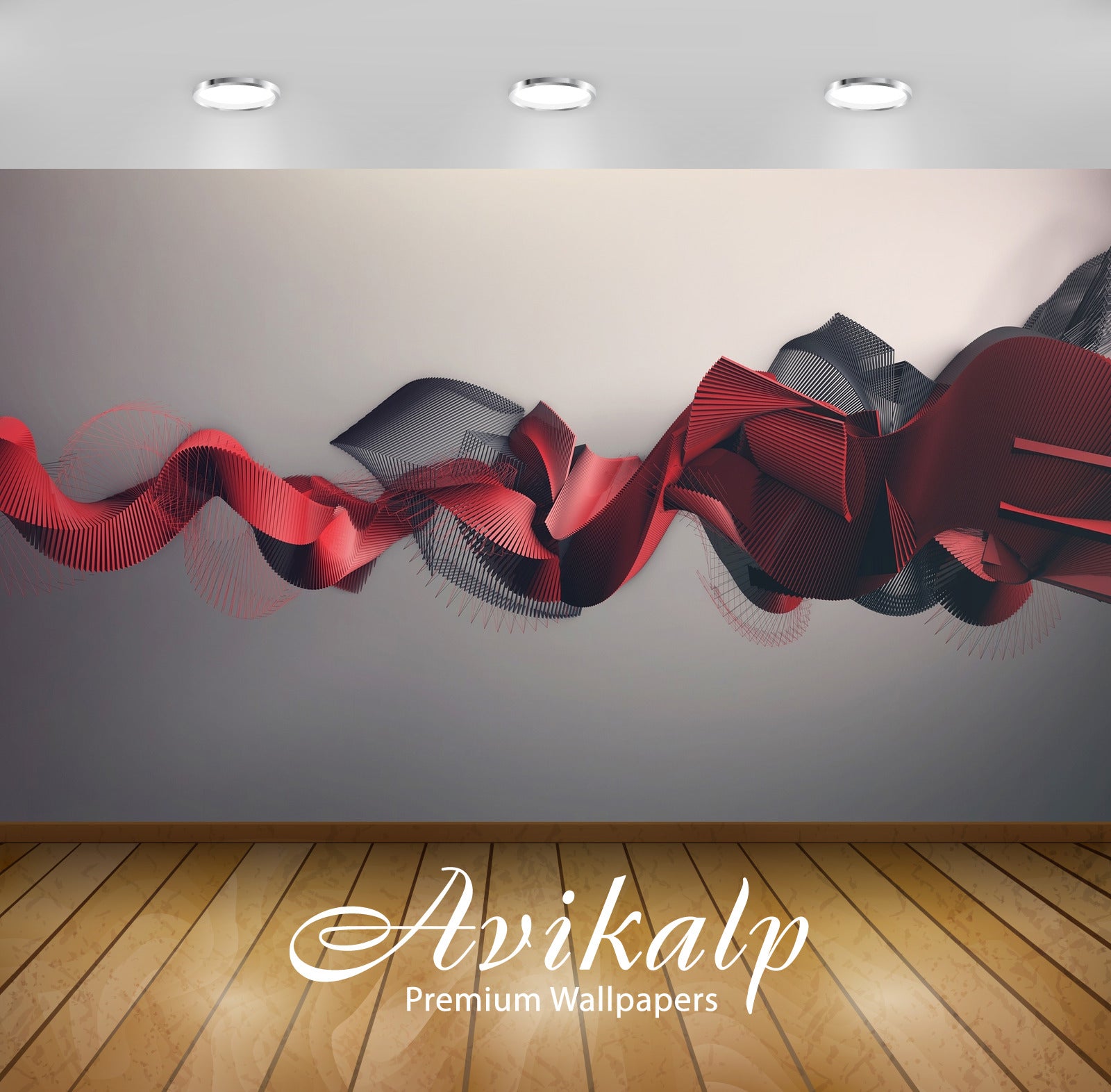 Avikalp Exclusive Awi4597 Red And Gray Wavy Stripes Full HD Wallpapers for Living room, Hall, Kids R Avikalp Exclusive Awi4597 Red And Gray Wavy Stripes Full HD Wallpapers for Living room, Hall, Kids R