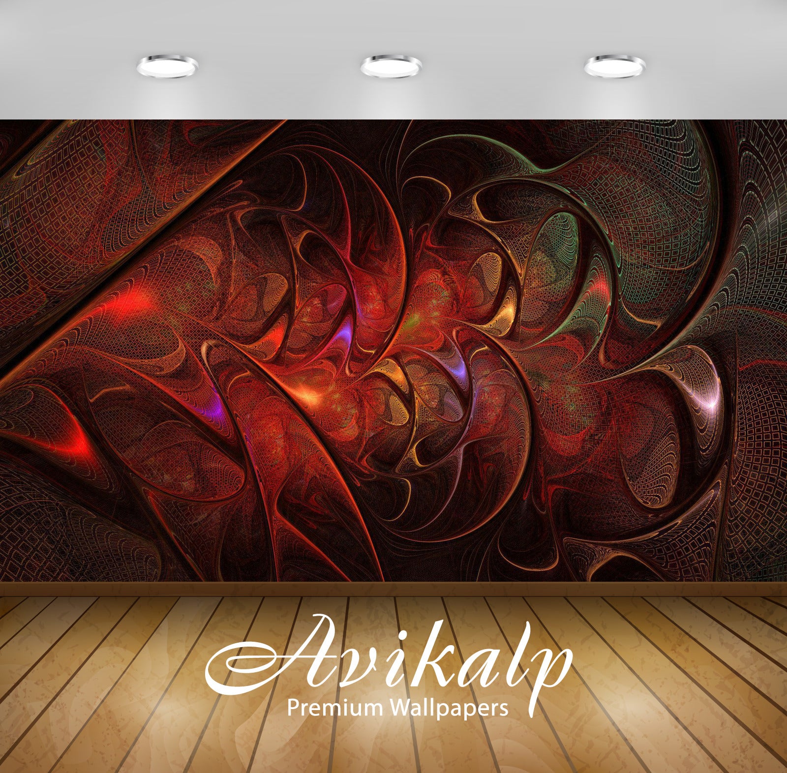 Avikalp Exclusive Awi4602 Red Fractal Shapes Full HD Wallpapers for Living room, Hall, Kids Room, Ki Avikalp Exclusive Awi4602 Red Fractal Shapes Full HD Wallpapers for Living room, Hall, Kids Room, Ki