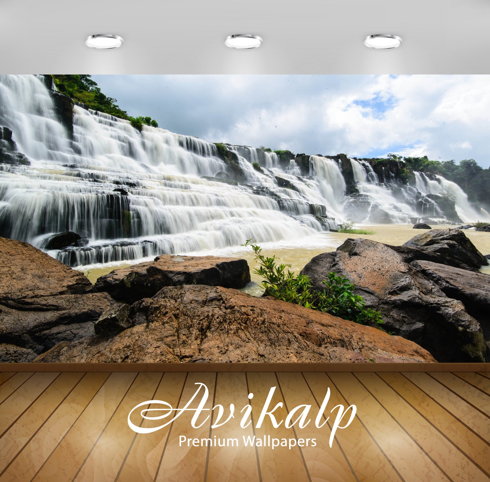 Avikalp Exclusive Awi4748 Beauty Waterfall Nature Mountain Full HD Wallpapers for Living room, Hall, Avikalp Exclusive Awi4748 Beauty Waterfall Nature Mountain Full HD Wallpapers for Living room, Hall,