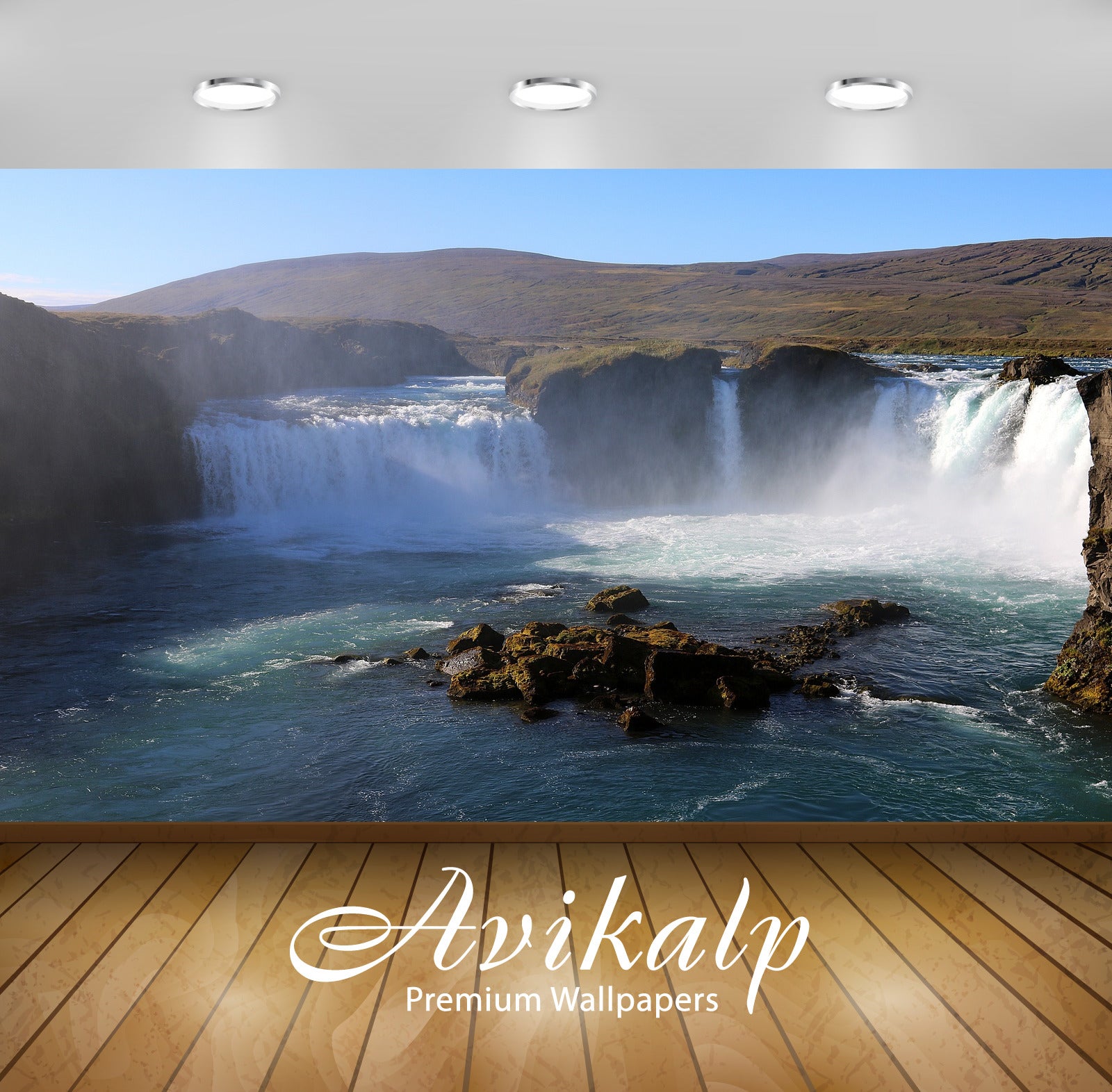 Avikalp Exclusive Awi4791 Iceland Waterfall Nature Mountain Full HD Wallpapers for Living room, Hall Avikalp Exclusive Awi4791 Iceland Waterfall Nature Mountain Full HD Wallpapers for Living room, Hall