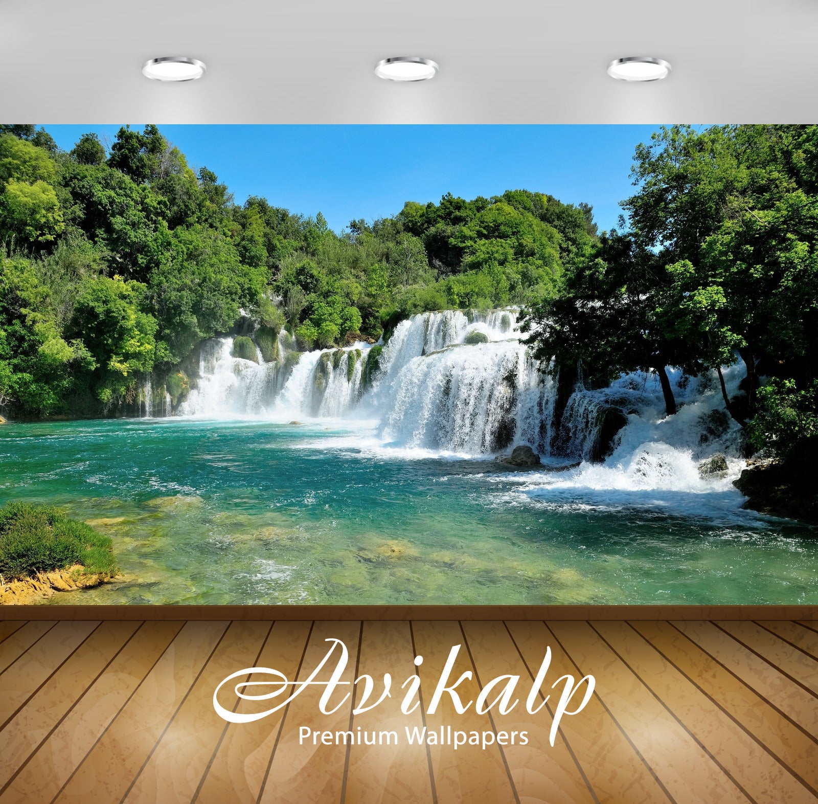 Avikalp Exclusive Awi4807 Krka Waterfall Nature Mountain Full HD Wallpapers for Living room, Hall, K Avikalp Exclusive Awi4807 Krka Waterfall Nature Mountain Full HD Wallpapers for Living room, Hall, K