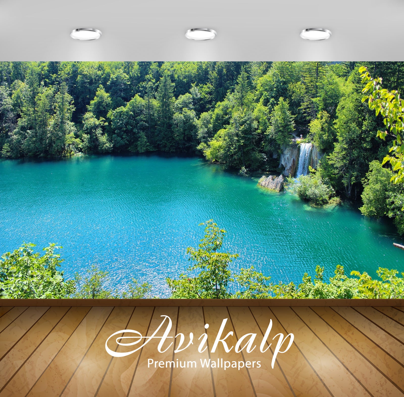 Avikalp Exclusive Awi4810 Lake Waterfall Nature Mountain Full HD Wallpapers for Living room, Hall, K Avikalp Exclusive Awi4810 Lake Waterfall Nature Mountain Full HD Wallpapers for Living room, Hall, K