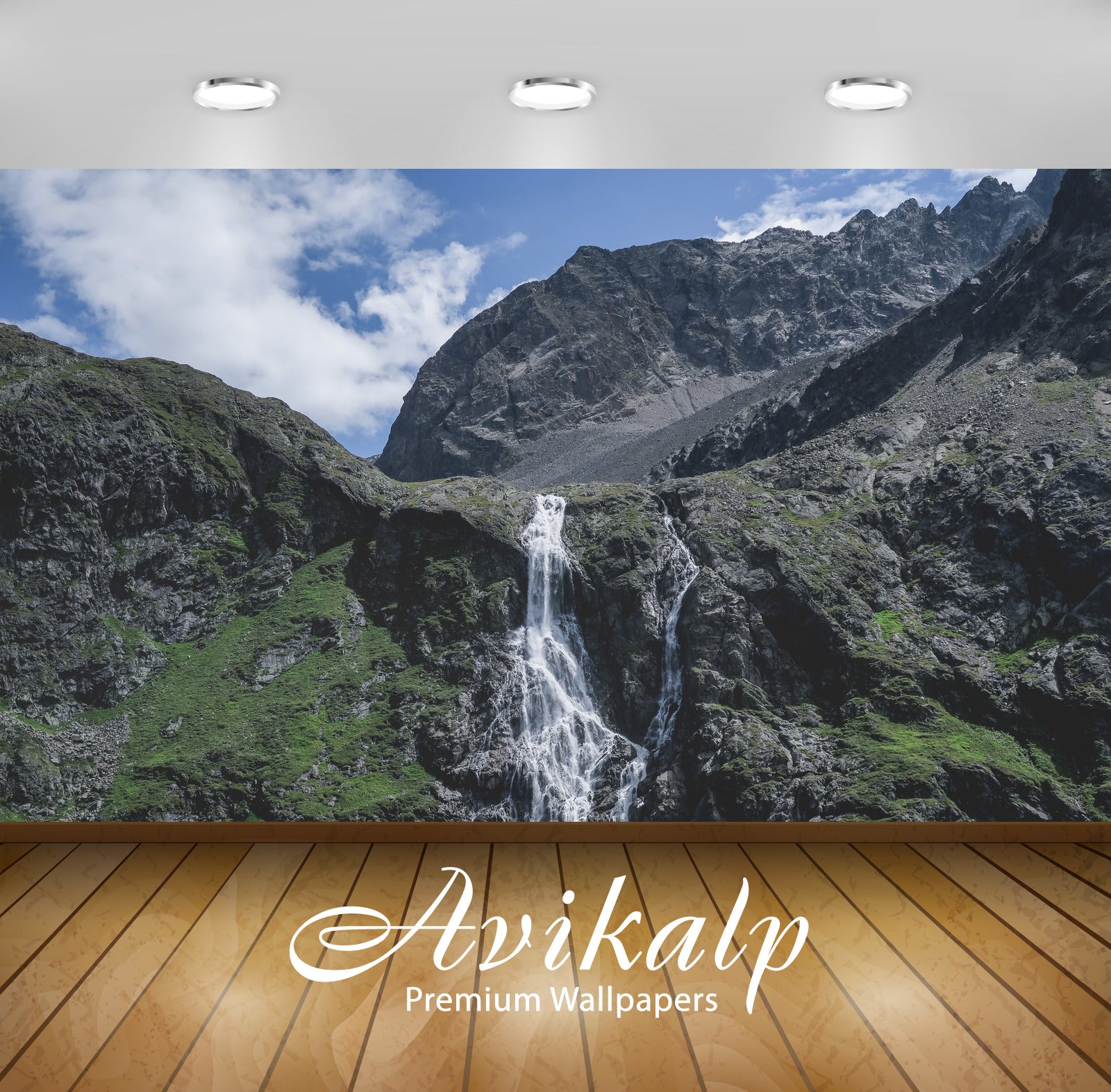 Avikalp Exclusive Awi4814 Landscape Waterfall Nature Mountain Full HD Wallpapers for Living room, Ha Avikalp Exclusive Awi4814 Landscape Waterfall Nature Mountain Full HD Wallpapers for Living room, Ha