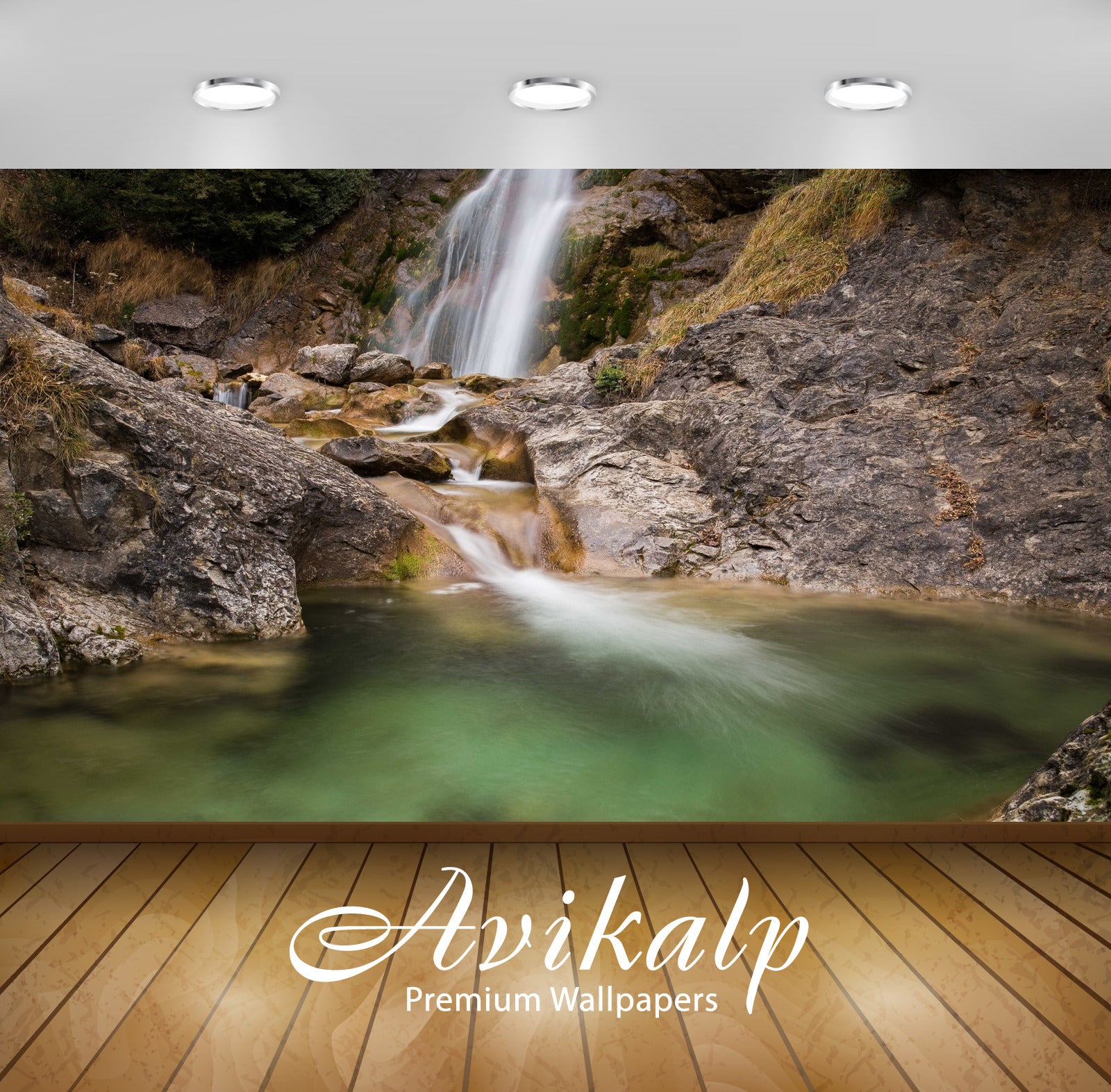 Avikalp Exclusive Awi4822 Nature Waterfall Nature Mountain Full HD Wallpapers for Living room, Hall, Avikalp Exclusive Awi4822 Nature Waterfall Nature Mountain Full HD Wallpapers for Living room, Hall,