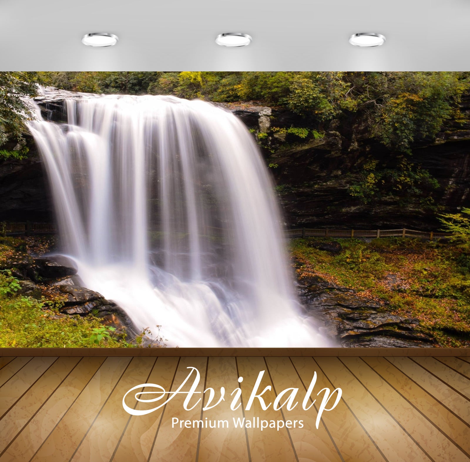 Avikalp Exclusive Awi4878 Waterfall Nature Mountain Full HD Wallpapers for Living room, Hall, Kids R Avikalp Exclusive Awi4878 Waterfall Nature Mountain Full HD Wallpapers for Living room, Hall, Kids R