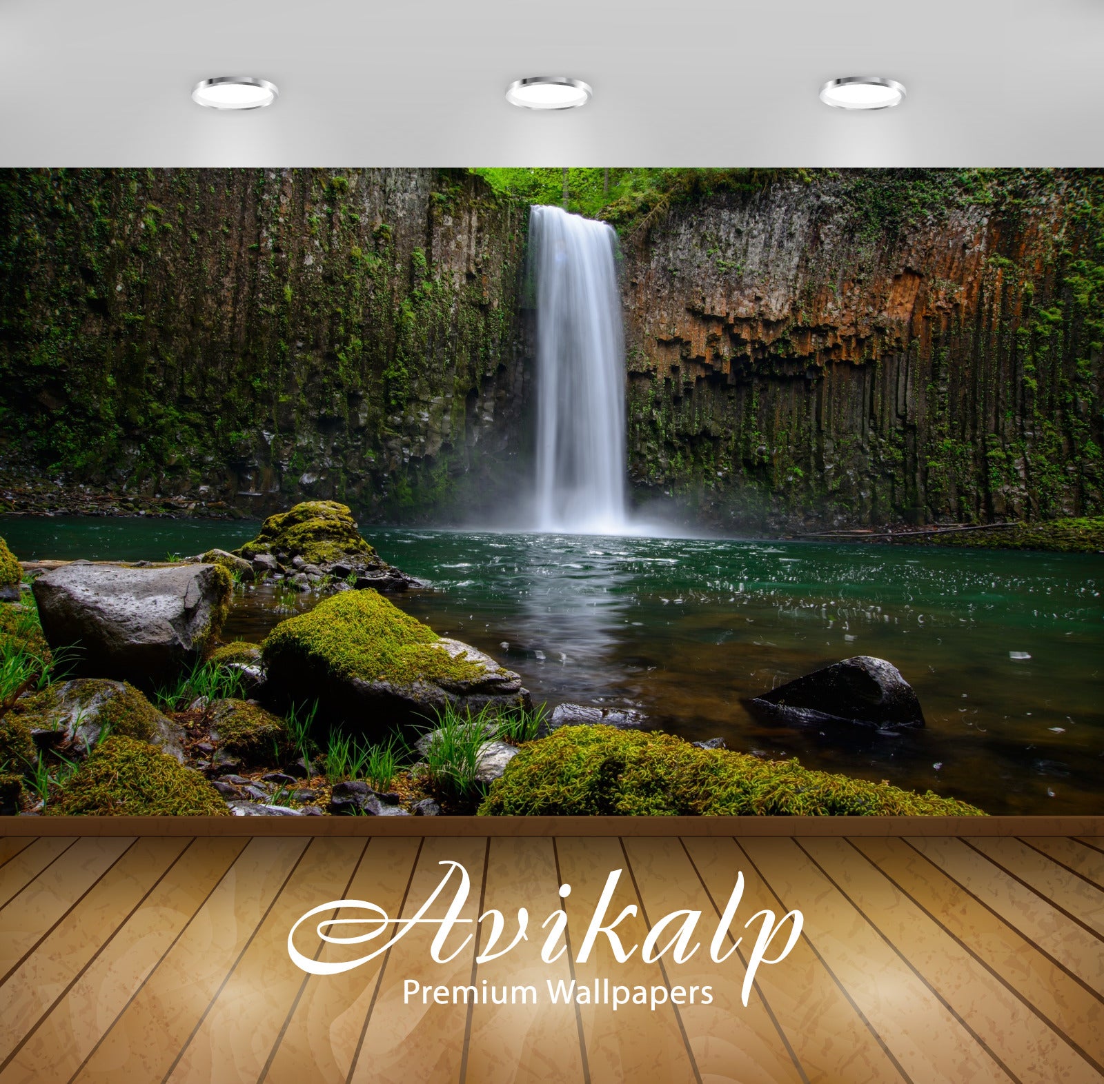 Avikalp Exclusive Awi4879 Waterfall Nature Mountain Full HD Wallpapers for Living room, Hall, Kids R Avikalp Exclusive Awi4879 Waterfall Nature Mountain Full HD Wallpapers for Living room, Hall, Kids R