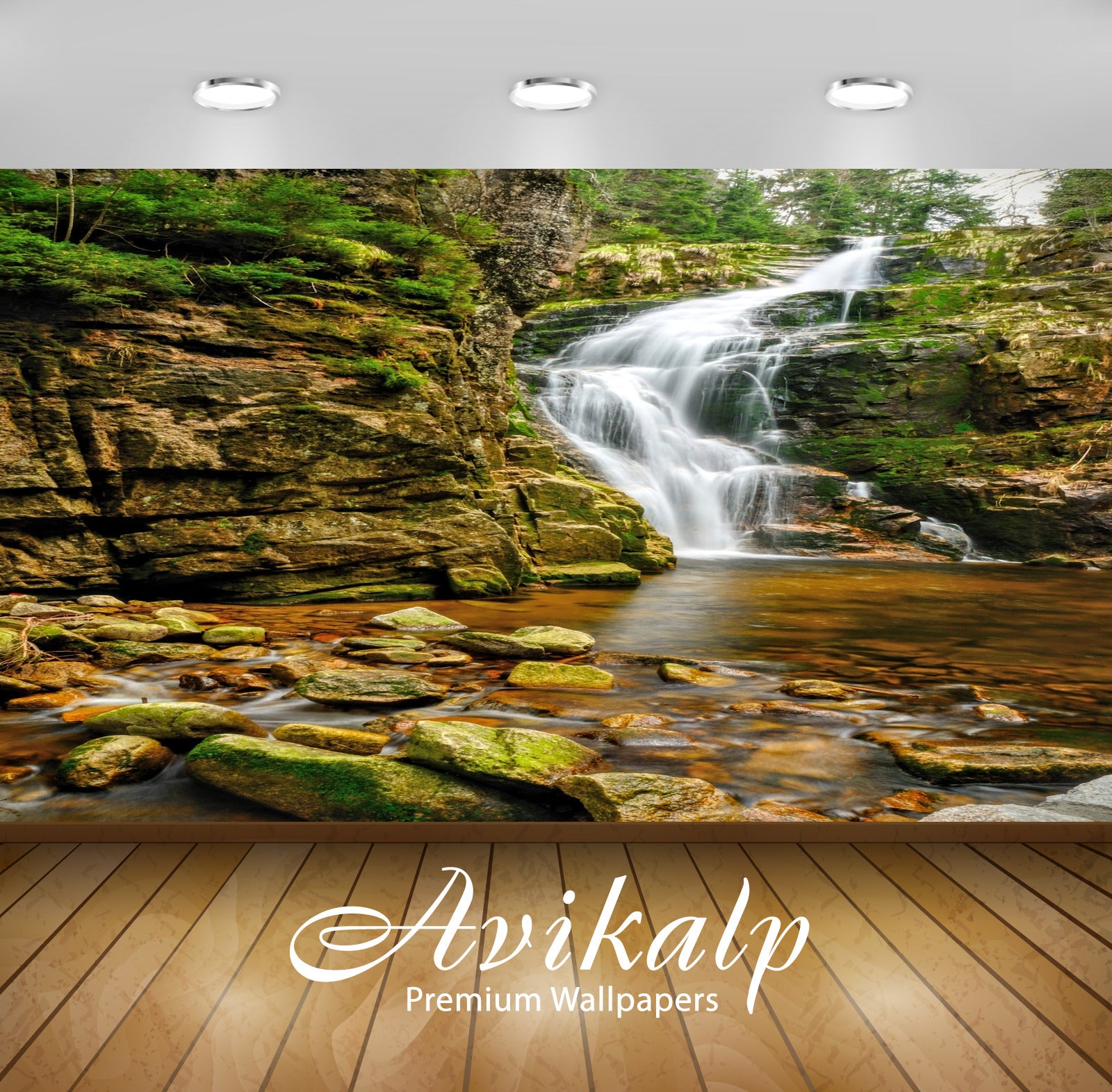 Avikalp Exclusive Awi4884 Waterfall Nature Mountain Full HD Wallpapers for Living room, Hall, Kids R Avikalp Exclusive Awi4884 Waterfall Nature Mountain Full HD Wallpapers for Living room, Hall, Kids R