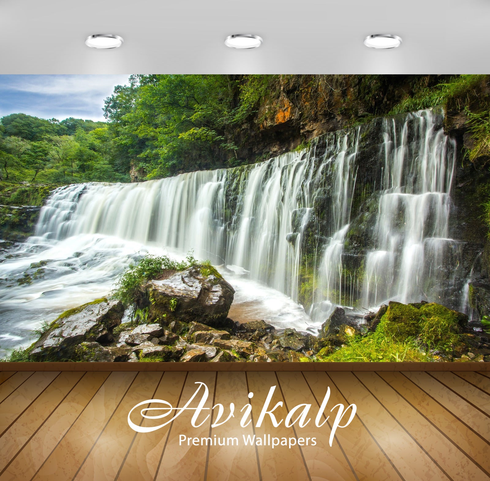 Avikalp Exclusive Awi4892 Waterfall Nature Mountain Full HD Wallpapers for Living room, Hall, Kids R Avikalp Exclusive Awi4892 Waterfall Nature Mountain Full HD Wallpapers for Living room, Hall, Kids R