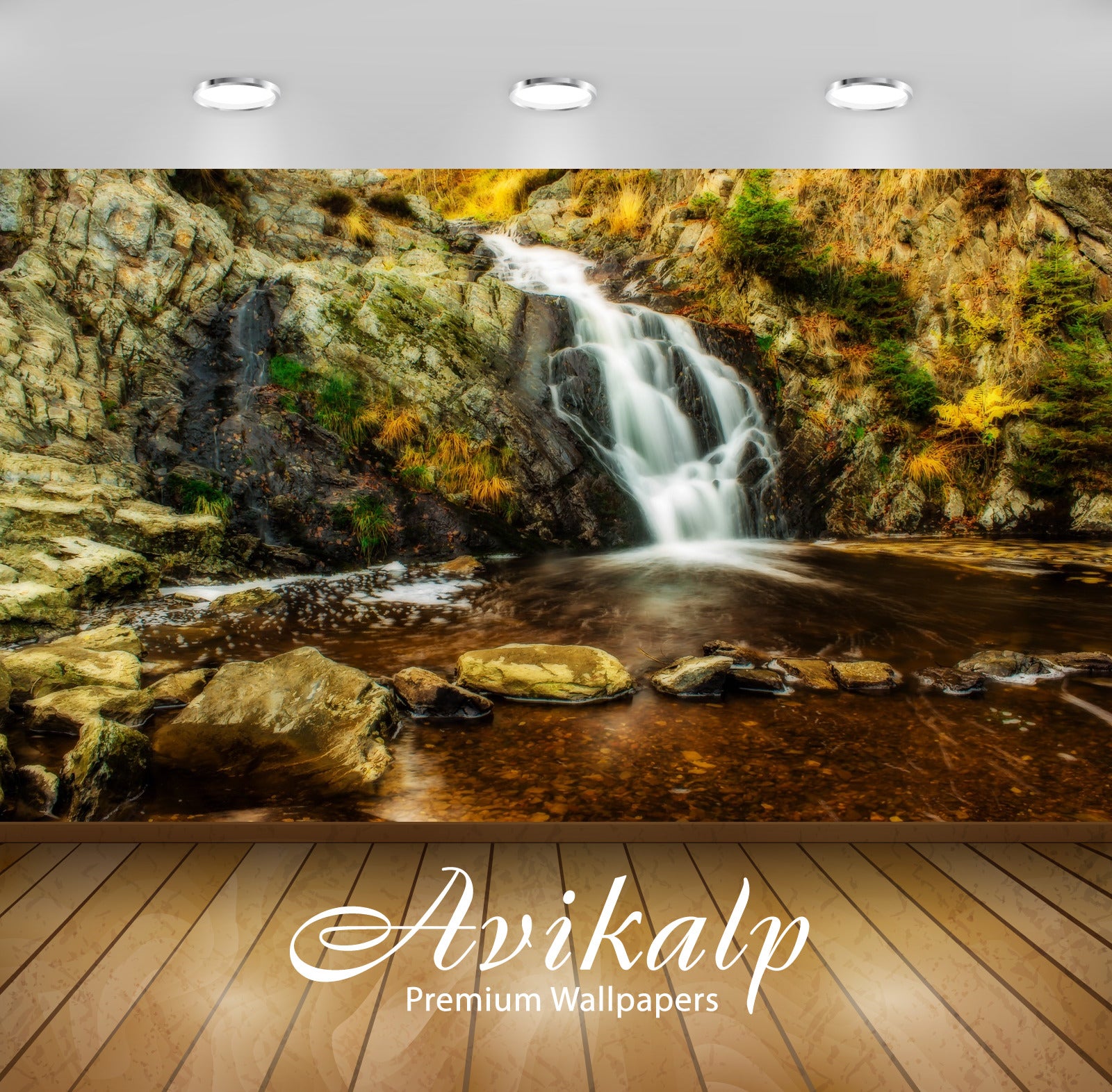 Avikalp Exclusive Awi4898 Waterfall Nature Mountain Full HD Wallpapers for Living room, Hall, Kids R Avikalp Exclusive Awi4898 Waterfall Nature Mountain Full HD Wallpapers for Living room, Hall, Kids R