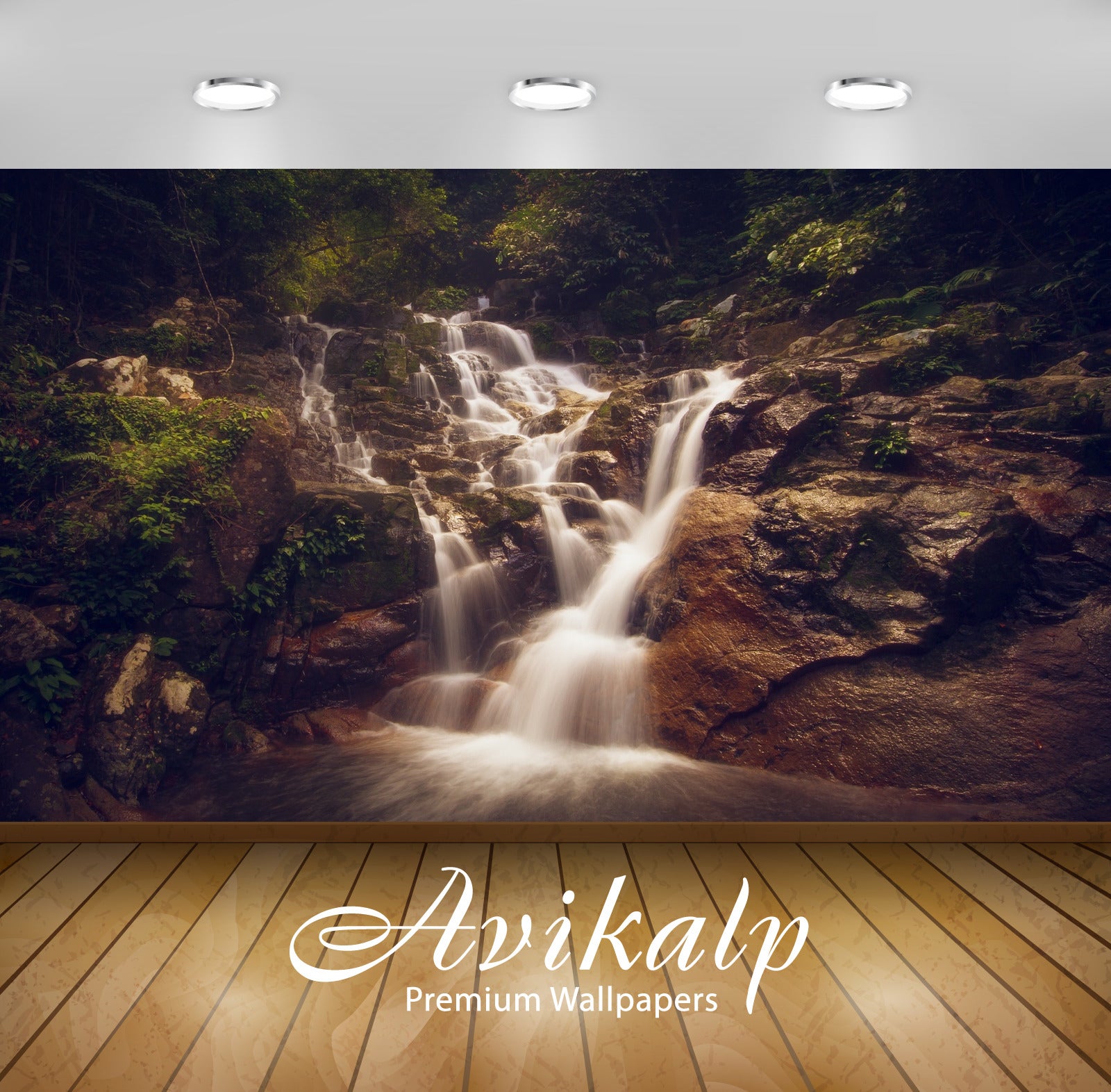 Avikalp Exclusive Awi4900 Waterfall Nature Mountain Full HD Wallpapers for Living room, Hall, Kids R Avikalp Exclusive Awi4900 Waterfall Nature Mountain Full HD Wallpapers for Living room, Hall, Kids R