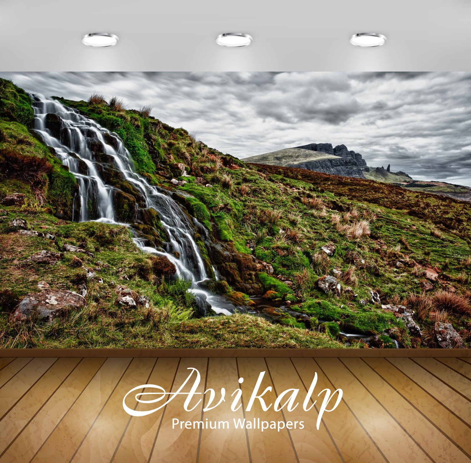 Avikalp Exclusive Awi4902 Waterfall Nature Mountain Full HD Wallpapers for Living room, Hall, Kids R Avikalp Exclusive Awi4902 Waterfall Nature Mountain Full HD Wallpapers for Living room, Hall, Kids R