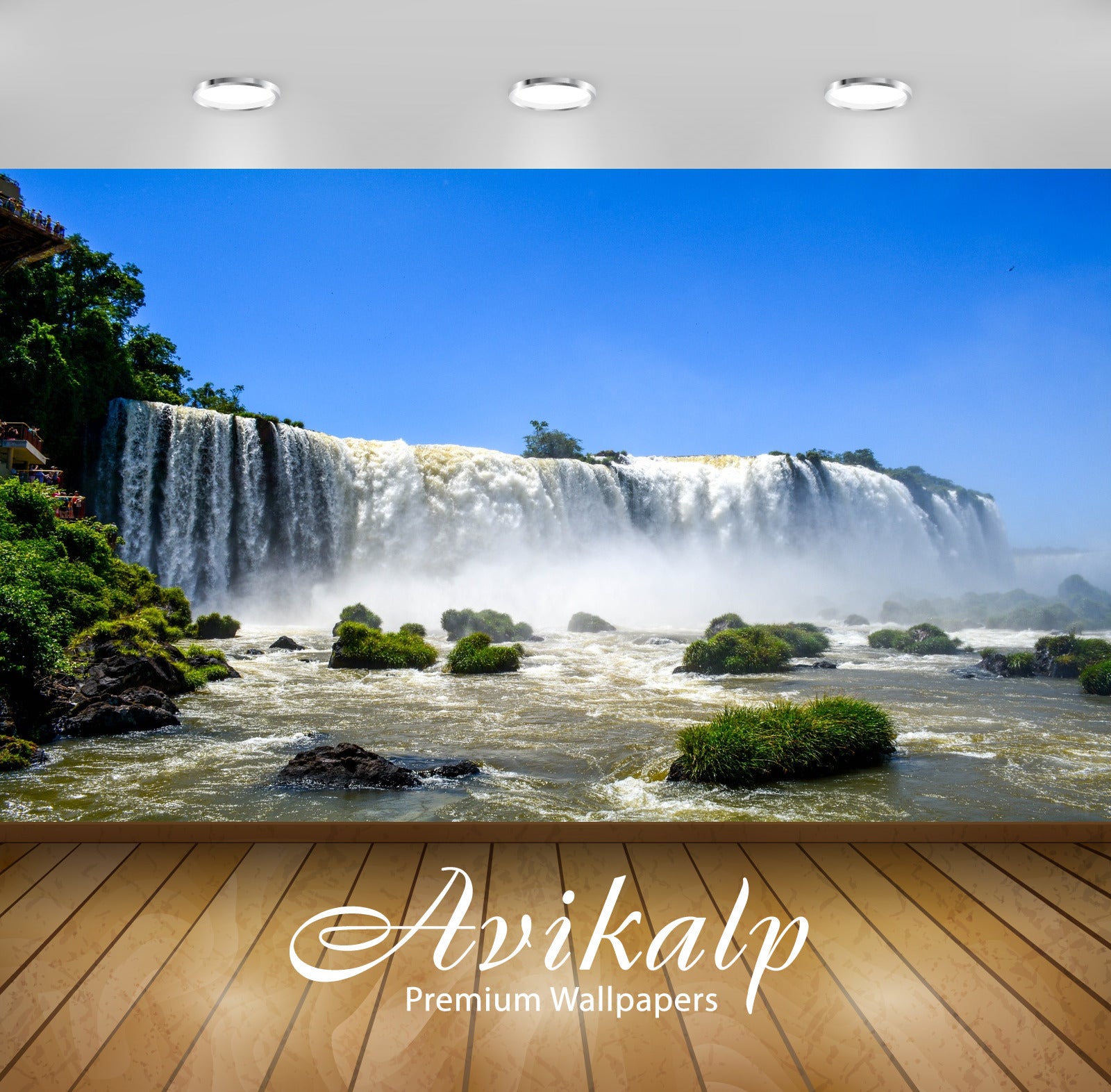 Avikalp Exclusive Awi4916 Waterfall Nature Mountain Full HD Wallpapers for Living room, Hall, Kids R Avikalp Exclusive Awi4916 Waterfall Nature Mountain Full HD Wallpapers for Living room, Hall, Kids R