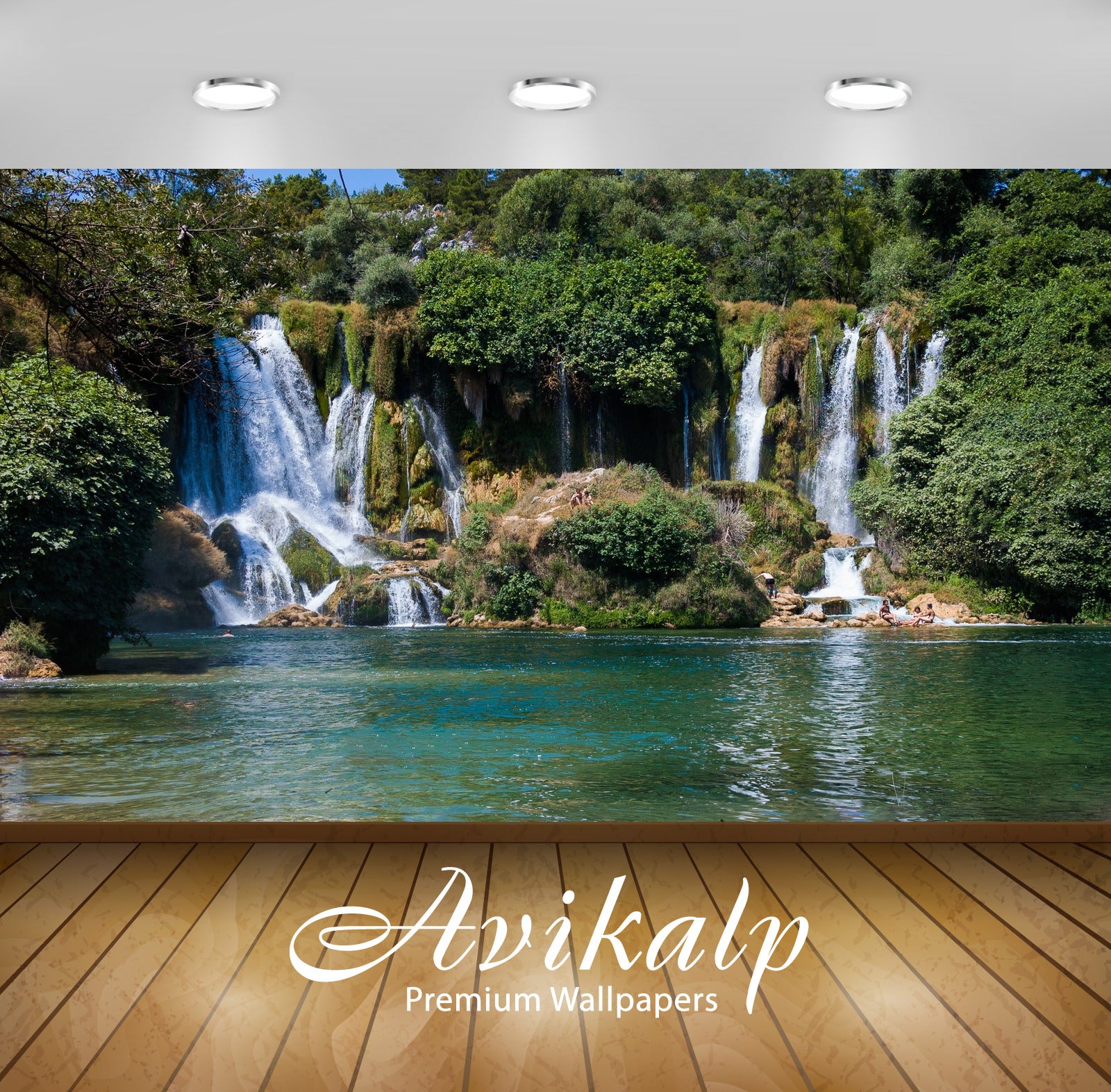 Avikalp Exclusive Awi4917 Waterfall Nature Mountain Full HD Wallpapers for Living room, Hall, Kids R Avikalp Exclusive Awi4917 Waterfall Nature Mountain Full HD Wallpapers for Living room, Hall, Kids R