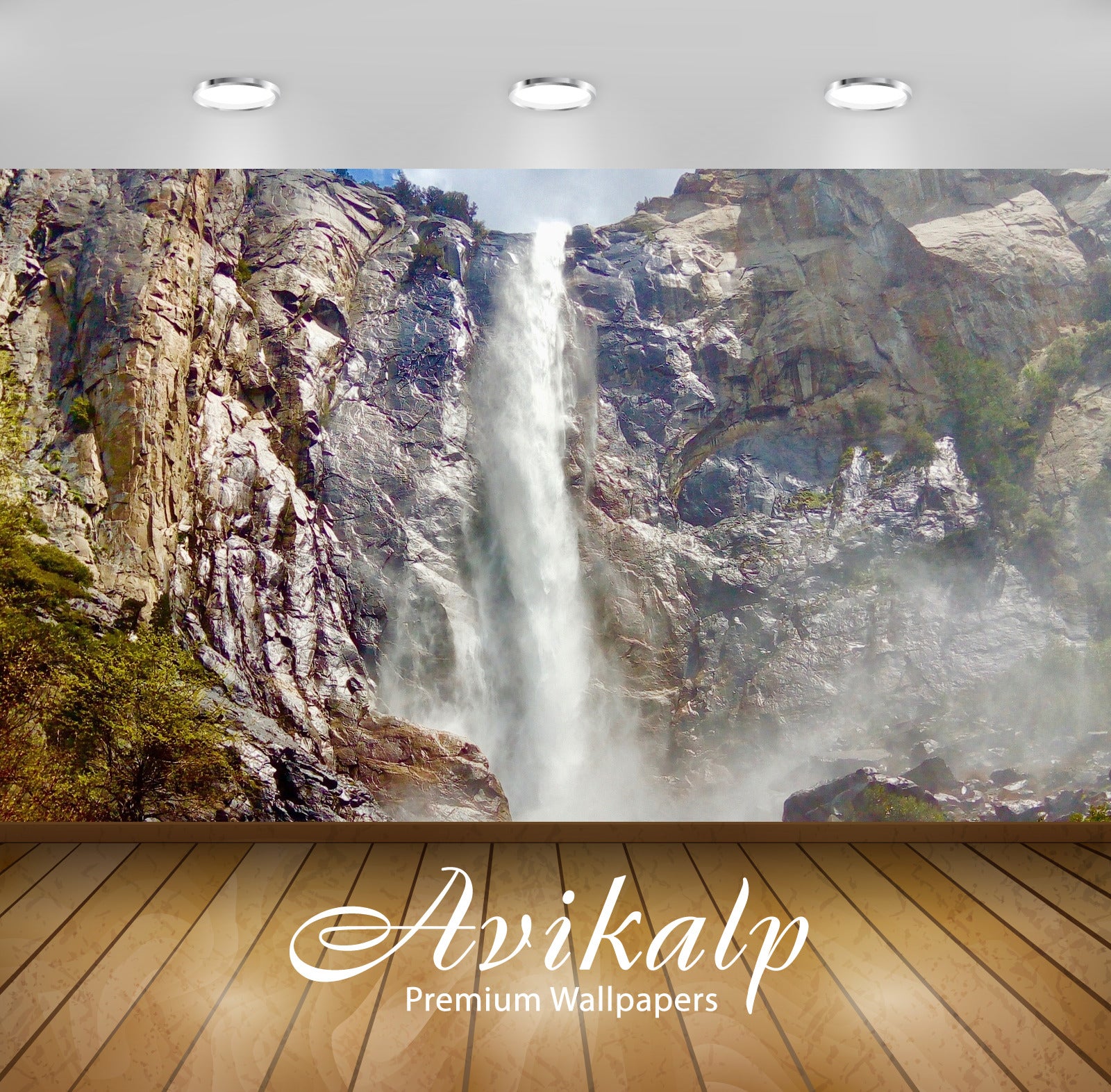 Avikalp Exclusive Awi4921 Waterfall Nature Mountain Full HD Wallpapers for Living room, Hall, Kids R Avikalp Exclusive Awi4921 Waterfall Nature Mountain Full HD Wallpapers for Living room, Hall, Kids R