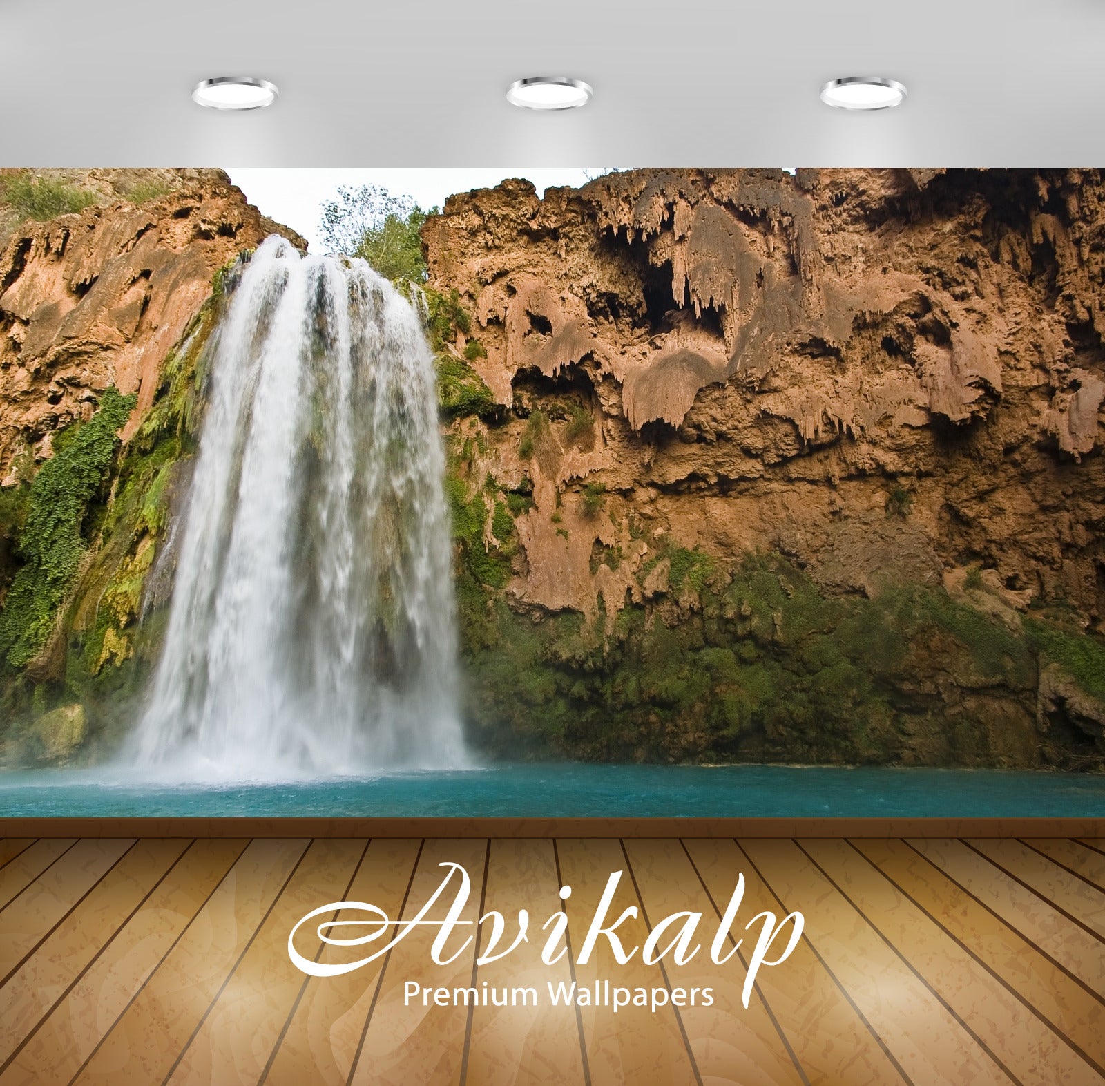 Avikalp Exclusive Awi4927 Waterfall Nature Mountain Full HD Wallpapers for Living room, Hall, Kids R Avikalp Exclusive Awi4927 Waterfall Nature Mountain Full HD Wallpapers for Living room, Hall, Kids R