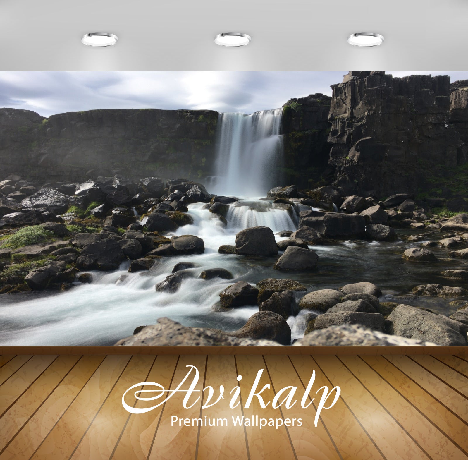 Avikalp Exclusive Awi4929 Waterfall Nature Mountain Full HD Wallpapers for Living room, Hall, Kids R Avikalp Exclusive Awi4929 Waterfall Nature Mountain Full HD Wallpapers for Living room, Hall, Kids R