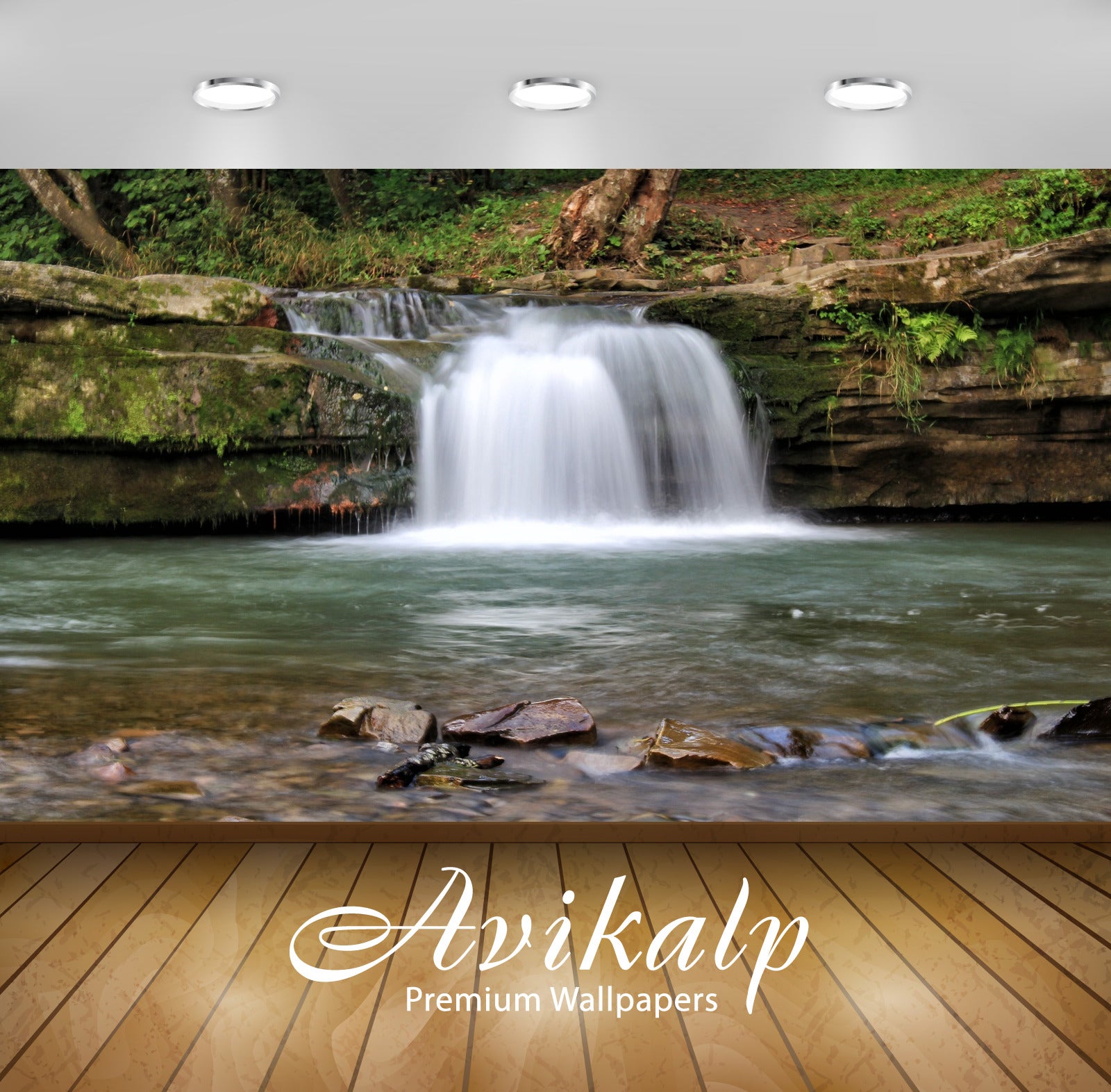 Avikalp Exclusive Awi4932 Waterfall Nature Mountain Full HD Wallpapers for Living room, Hall, Kids R Avikalp Exclusive Awi4932 Waterfall Nature Mountain Full HD Wallpapers for Living room, Hall, Kids R