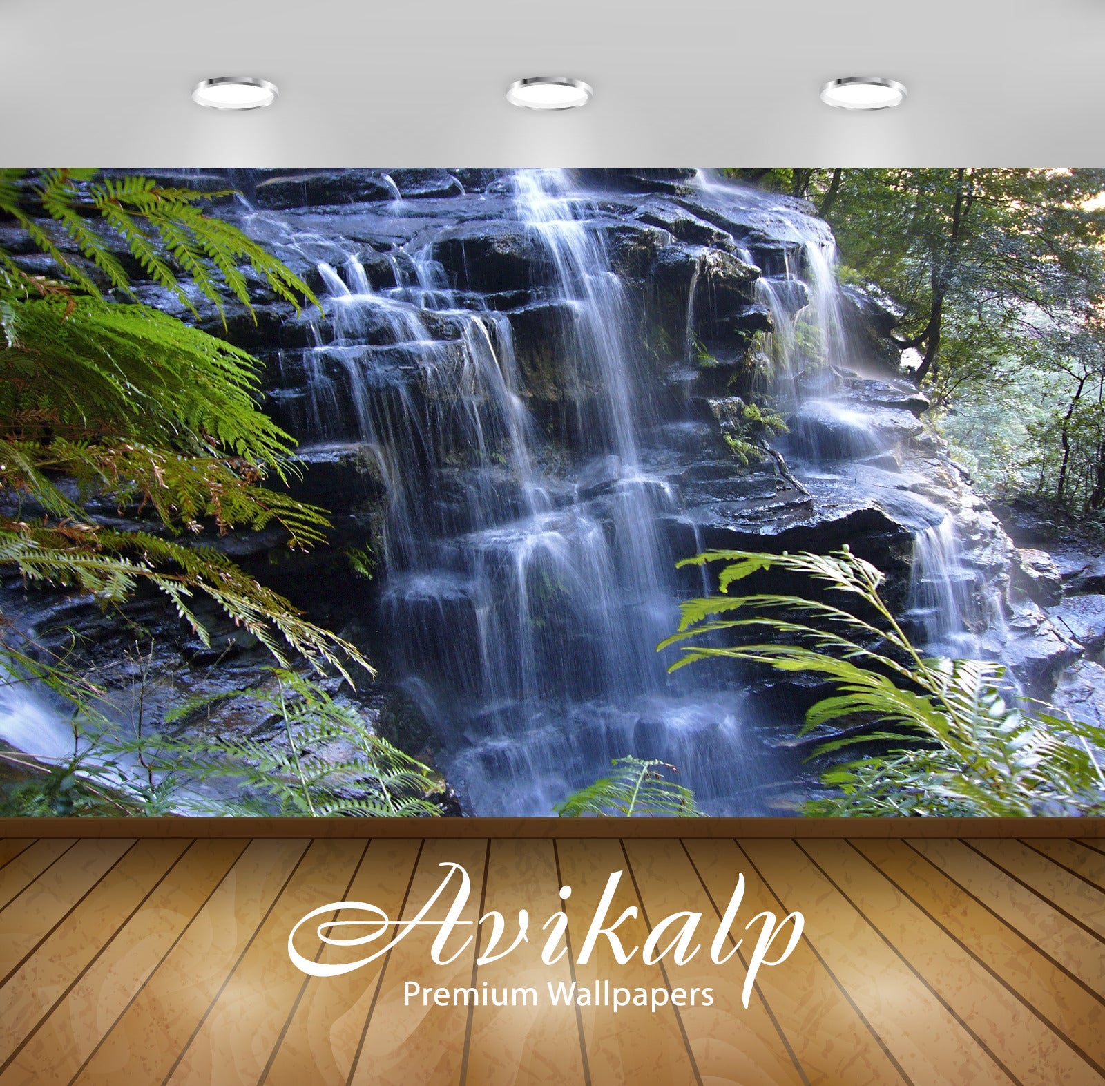 Avikalp Exclusive Awi4955 Waterfall Nature Mountain Full HD Wallpapers for Living room, Hall, Kids R Avikalp Exclusive Awi4955 Waterfall Nature Mountain Full HD Wallpapers for Living room, Hall, Kids R