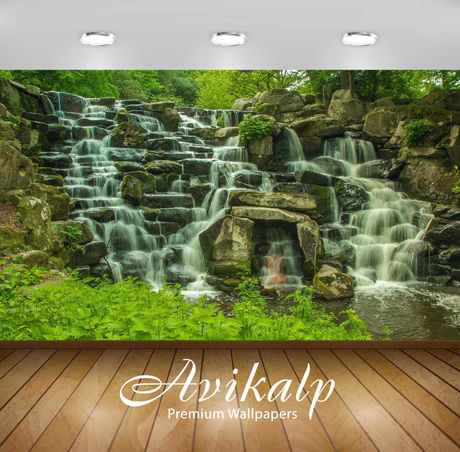 Avikalp Exclusive Awi4964 Waterfall Nature Mountain Full HD Wallpapers for Living room, Hall, Kids R Avikalp Exclusive Awi4964 Waterfall Nature Mountain Full HD Wallpapers for Living room, Hall, Kids R