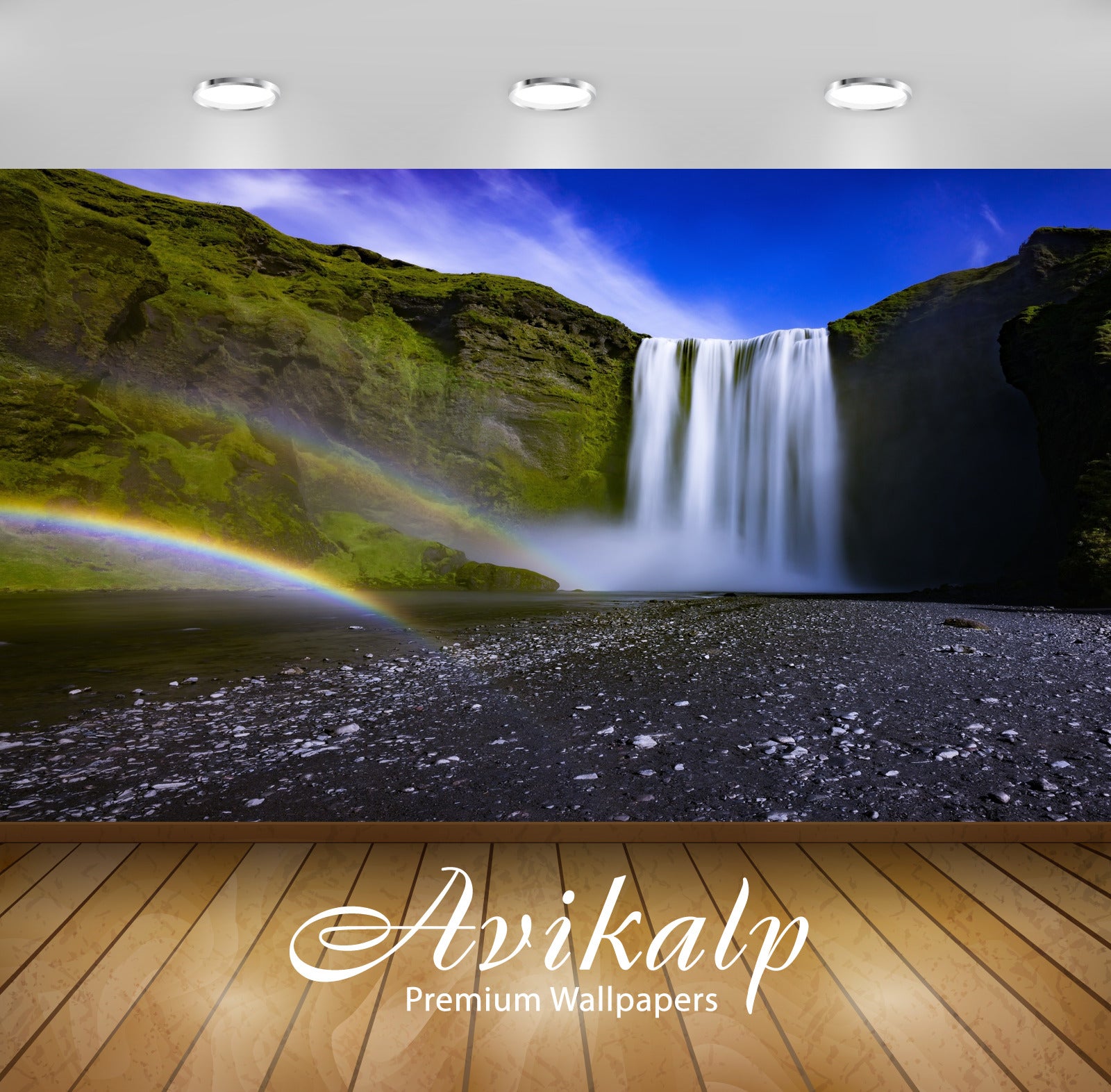 Avikalp Exclusive Awi4993 Mountain Waterfall Mountain Full HD Wallpapers for Living room, Hall, Kids Avikalp Exclusive Awi4993 Mountain Waterfall Mountain Full HD Wallpapers for Living room, Hall, Kids