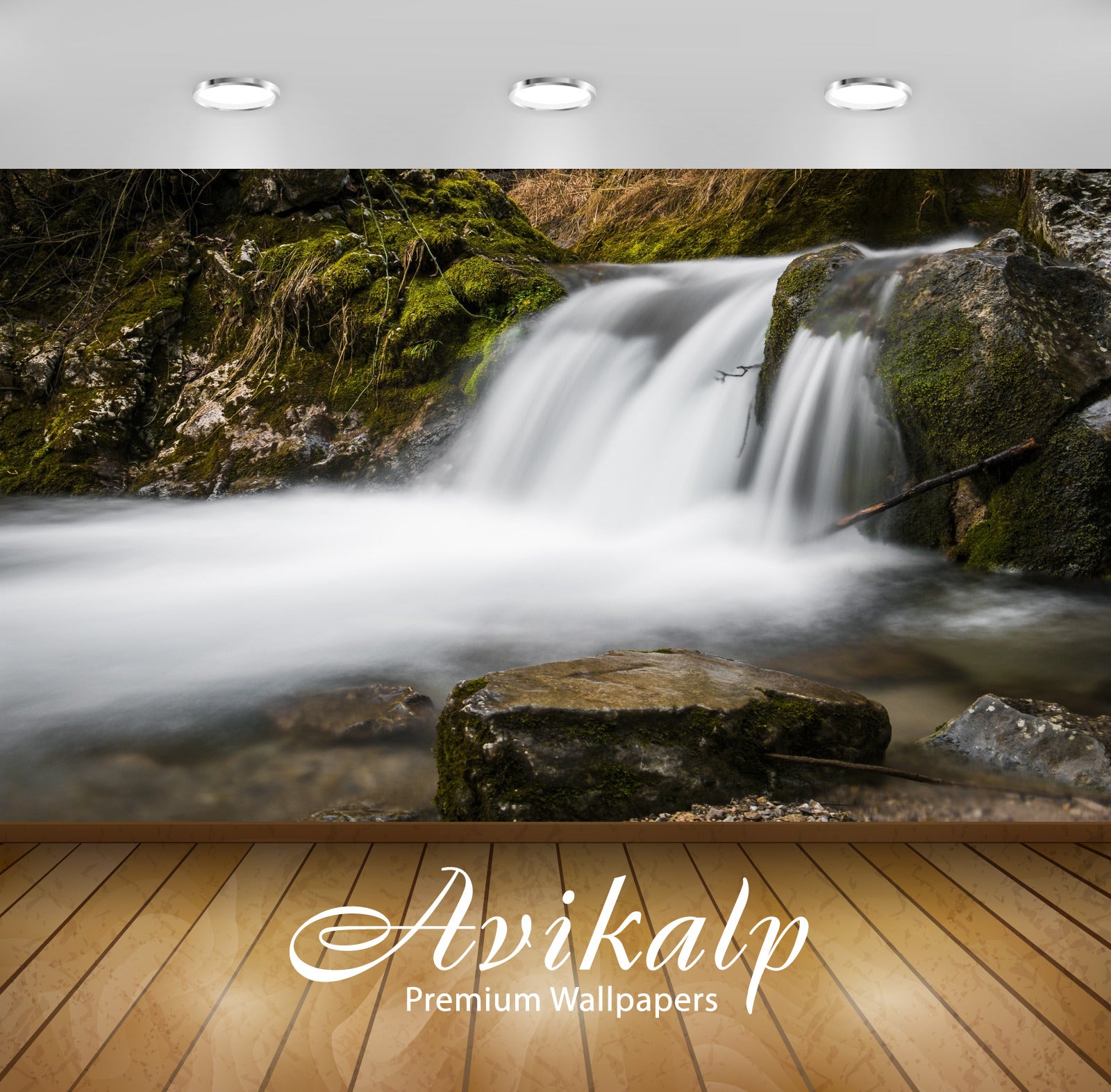 Avikalp Exclusive Awi5010 Water Waterfall Mountain Full HD Wallpapers for Living room, Hall, Kids Ro Avikalp Exclusive Awi5010 Water Waterfall Mountain Full HD Wallpapers for Living room, Hall, Kids Ro