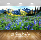 Avikalp Exclusive Awi5258 Bluebonnets Near The Snowy Peaks Nature Full HD Wallpapers for Living room Avikalp Exclusive Awi5258 Bluebonnets Near The Snowy Peaks Nature Full HD Wallpapers for Living room