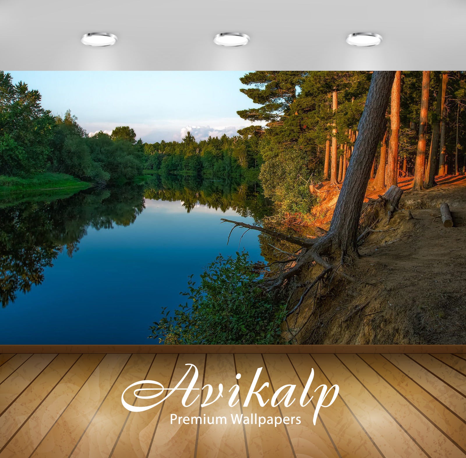 Avikalp Exclusive Awi5292 Calm River Splitting The Forest Nature Full HD Wallpapers for Living room, Avikalp Exclusive Awi5292 Calm River Splitting The Forest Nature Full HD Wallpapers for Living room,