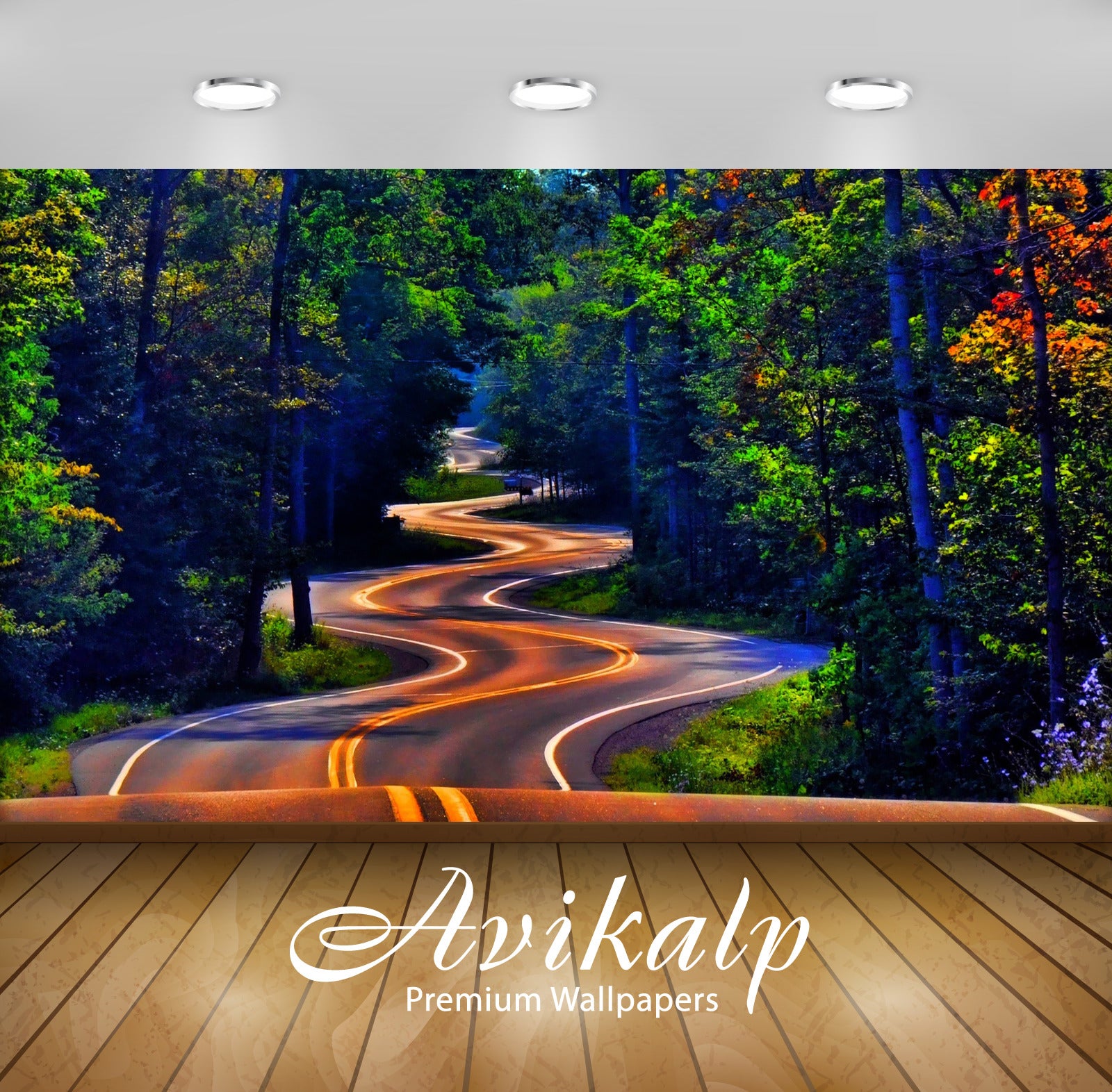 Avikalp Exclusive Awi5364 Curvy Forest Road Nature Full HD Wallpapers for Living room, Hall, Kids Ro Avikalp Exclusive Awi5364 Curvy Forest Road Nature Full HD Wallpapers for Living room, Hall, Kids Ro