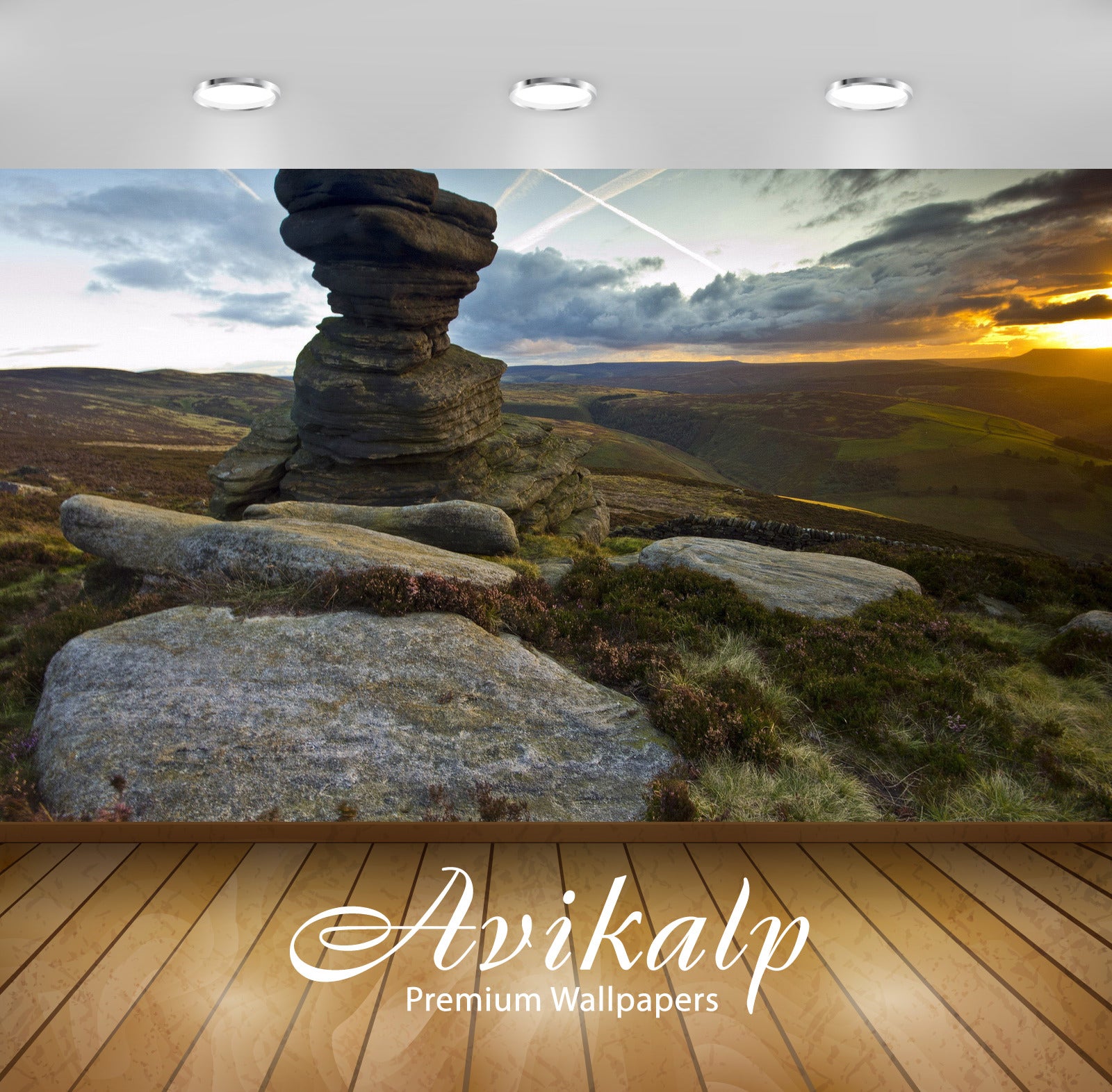 Avikalp Exclusive Awi5520 Golden Sunset Over The Mountains Nature Full HD Wallpapers for Living room Avikalp Exclusive Awi5520 Golden Sunset Over The Mountains Nature Full HD Wallpapers for Living room