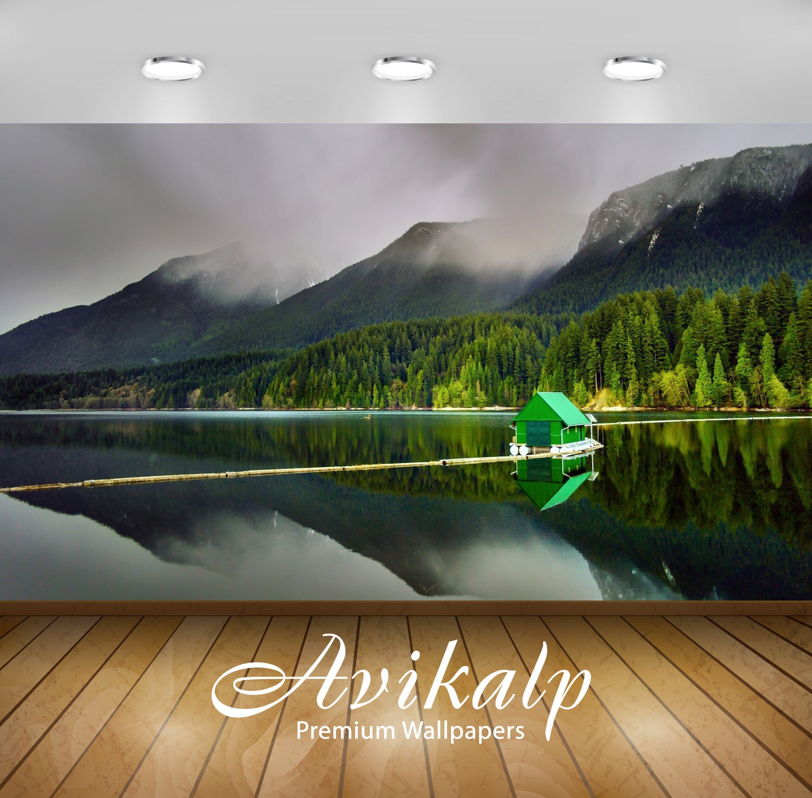 Avikalp Exclusive Awi5571 Green House On The Lake Nature Full HD Wallpapers for Living room, Hall, K Avikalp Exclusive Awi5571 Green House On The Lake Nature Full HD Wallpapers for Living room, Hall, K