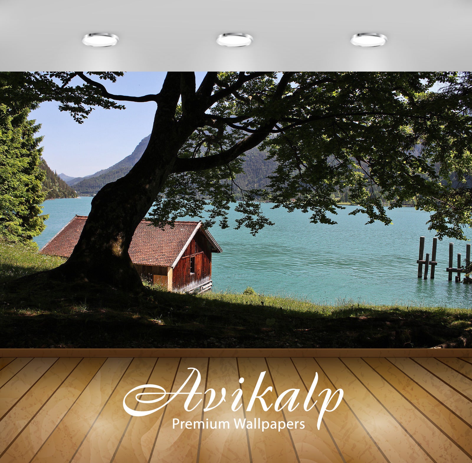 Avikalp Exclusive Awi5624 House On The Lake Nature Full HD Wallpapers for Living room, Hall, Kids Ro Avikalp Exclusive Awi5624 House On The Lake Nature Full HD Wallpapers for Living room, Hall, Kids Ro