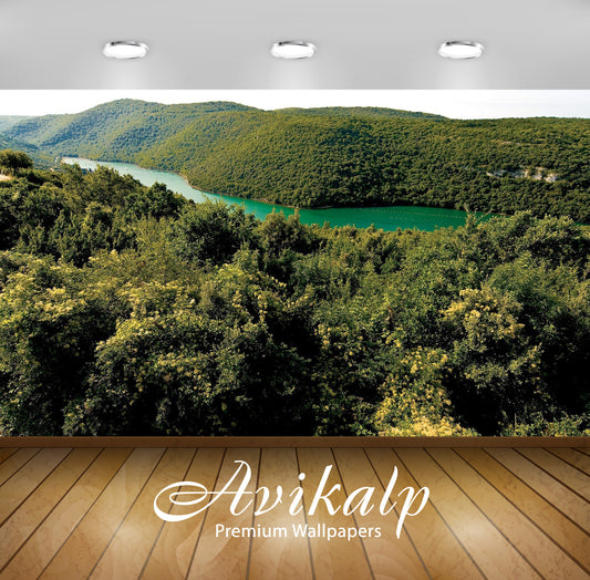 Avikalp Exclusive Awi5717 Lim Canal Nature Full HD Wallpapers for Living room, Hall, Kids Room, Kitc