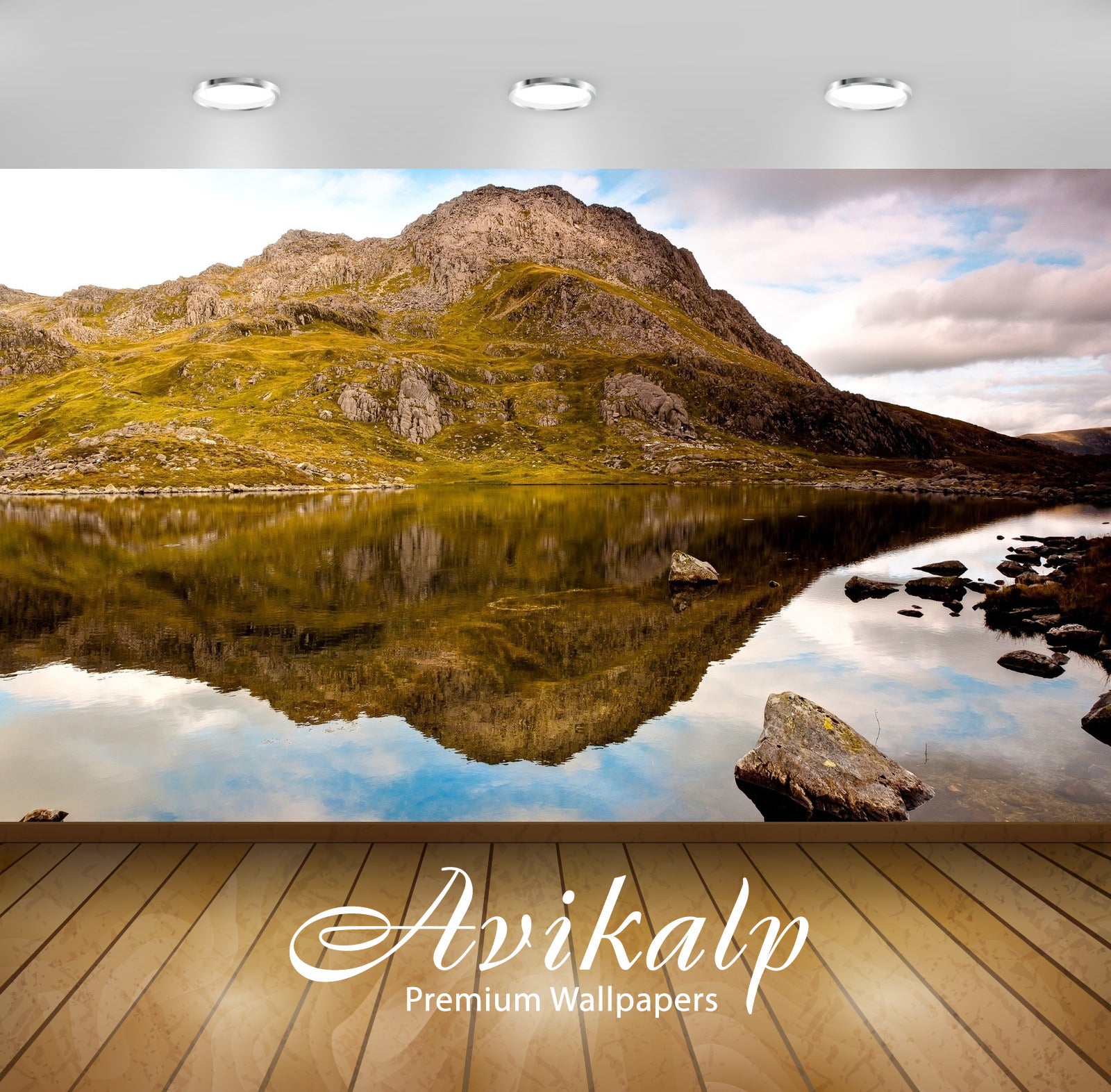 Avikalp Exclusive Awi5771 Mossy Hill Reflecting In The Calm Water Nature Full HD Wallpapers for Livi Avikalp Exclusive Awi5771 Mossy Hill Reflecting In The Calm Water Nature Full HD Wallpapers for Livi