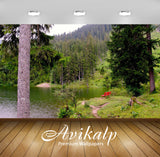 Avikalp Exclusive Awi5964 Red Bench At The Lake Nature Full HD Wallpapers for Living room, Hall, Kid Avikalp Exclusive Awi5964 Red Bench At The Lake Nature Full HD Wallpapers for Living room, Hall, Kid