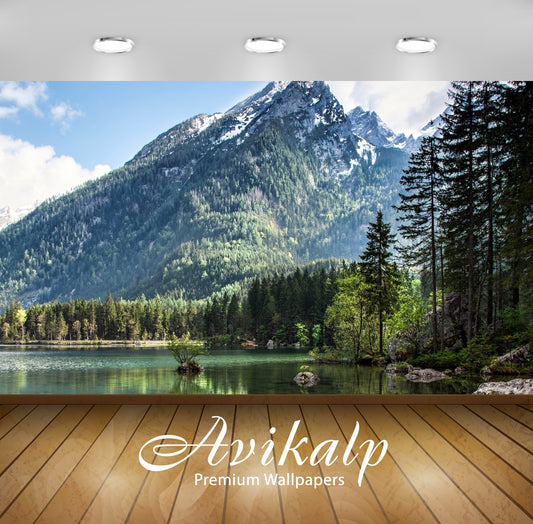 Avikalp Exclusive Awi6095 Rocky Peak Rising To The Fluffy Clouds Nature Full HD Wallpapers for Livin