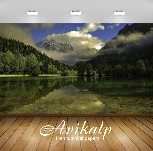 Avikalp Exclusive Awi6098 Rocky Peaks Hiding In The Clouds Nature Full HD Wallpapers for Living room