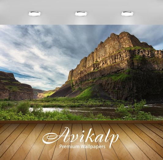 Avikalp Exclusive Awi6100 Rocky Peaks Rising To The Clouds Nature Full HD Wallpapers for Living room