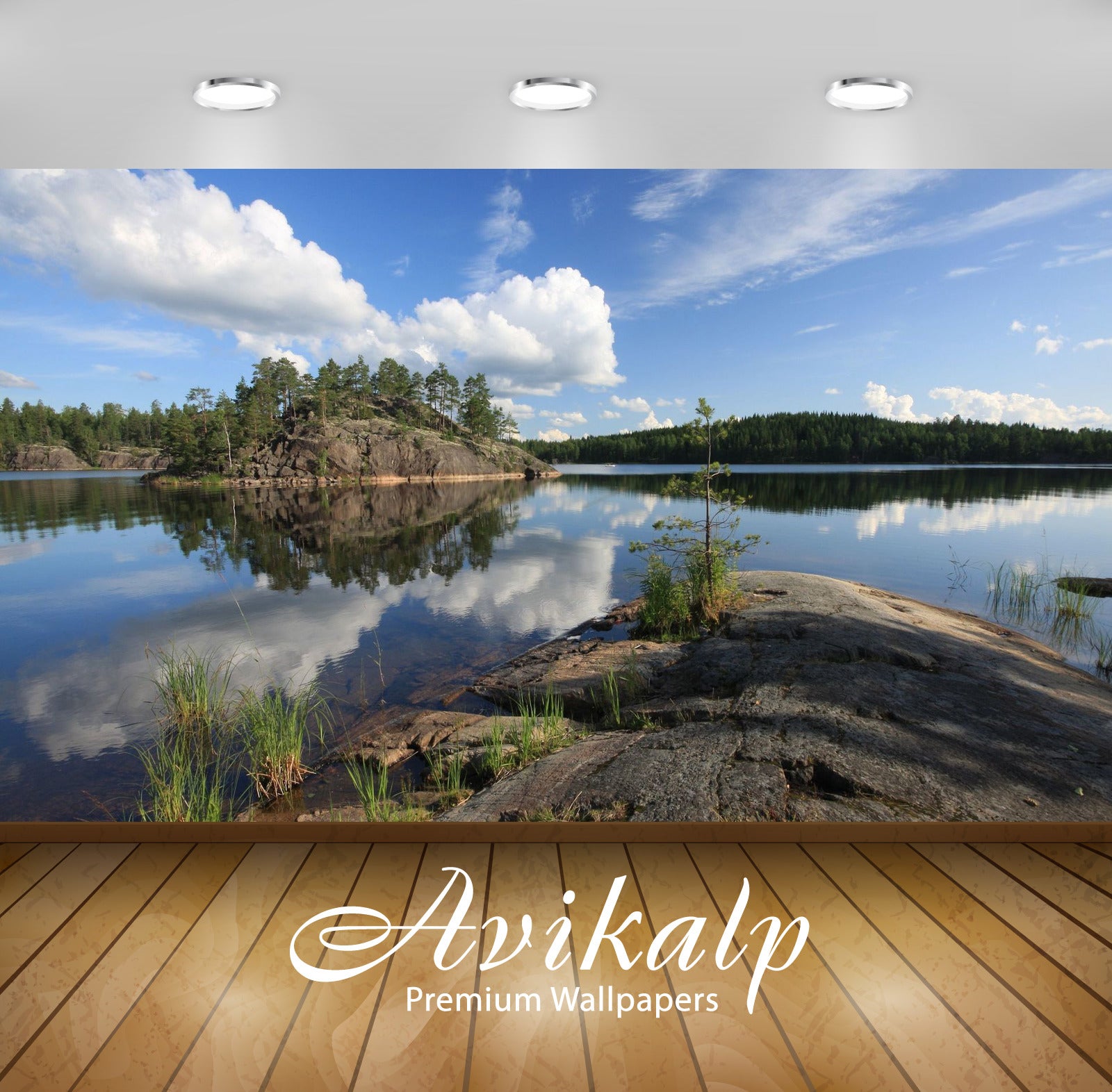 Avikalp Exclusive Awi6117 Rocky Shore By The Lake Nature Full HD Wallpapers for Living room, Hall, K Avikalp Exclusive Awi6117 Rocky Shore By The Lake Nature Full HD Wallpapers for Living room, Hall, K