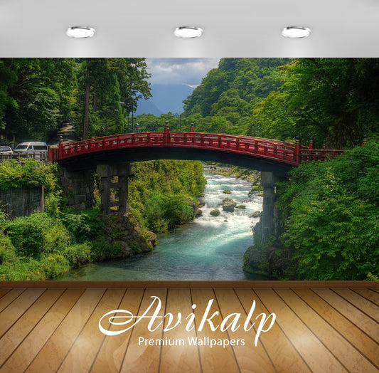 Avikalp Exclusive Awi6190 Shinkyo Bridge Nature Full HD Wallpapers for Living room, Hall, Kids Room,