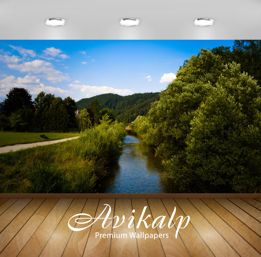 Avikalp Exclusive Awi6225 Small River In T Rnitz Nature Full HD Wallpapers for Living room, Hall, Ki