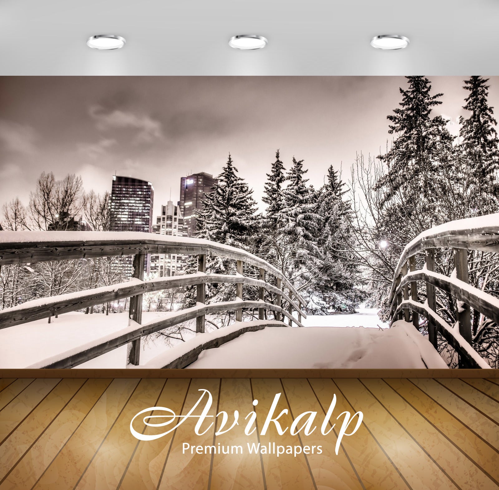 Avikalp Exclusive Awi6255 Snowy Bridge Nature Full HD Wallpapers for Living room, Hall, Kids Room, K Avikalp Exclusive Awi6255 Snowy Bridge Nature Full HD Wallpapers for Living room, Hall, Kids Room, K