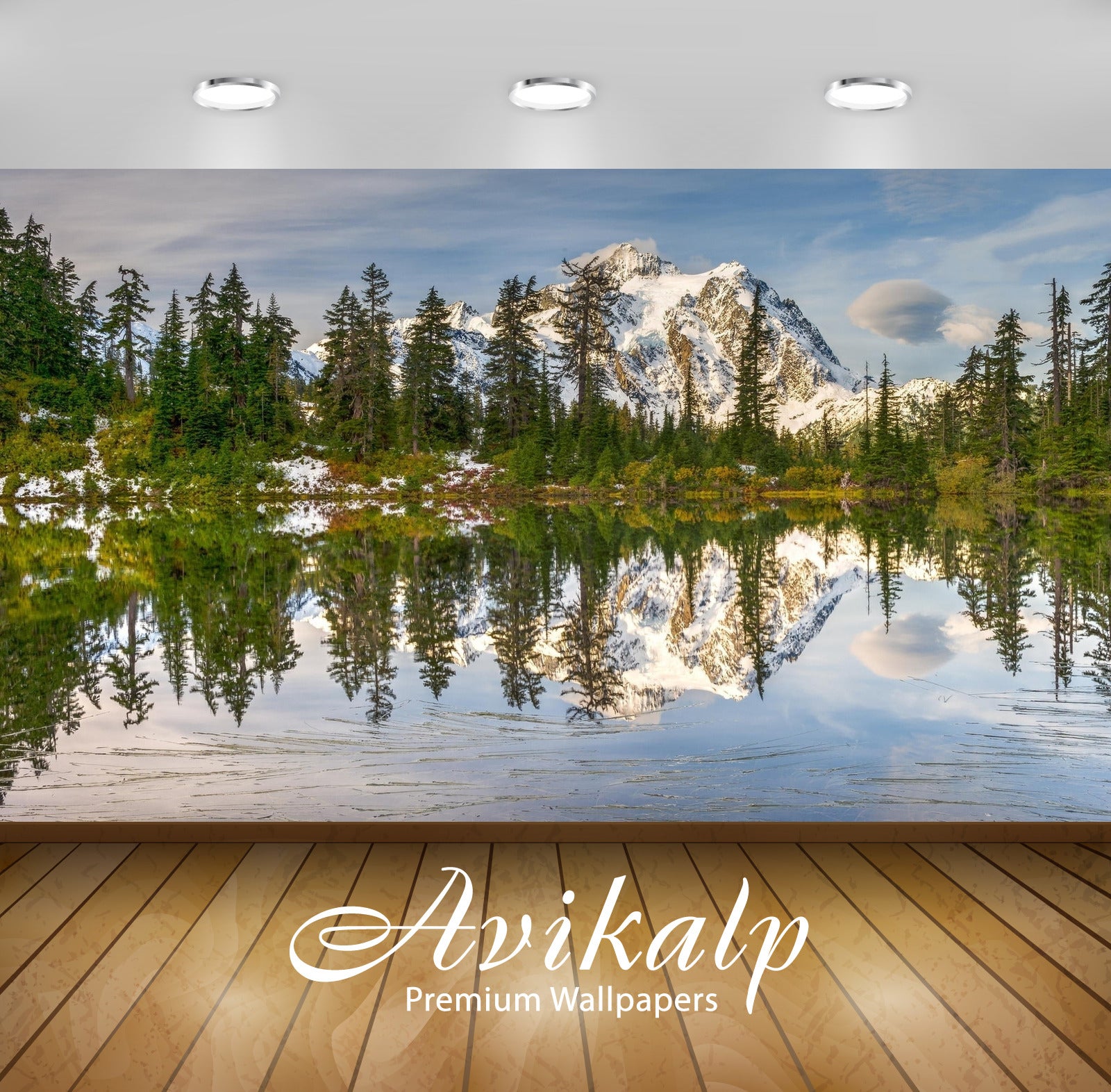 Avikalp Exclusive Awi6270 Snowy Mountain By The Lake Nature Full HD Wallpapers for Living room, Hall Avikalp Exclusive Awi6270 Snowy Mountain By The Lake Nature Full HD Wallpapers for Living room, Hall