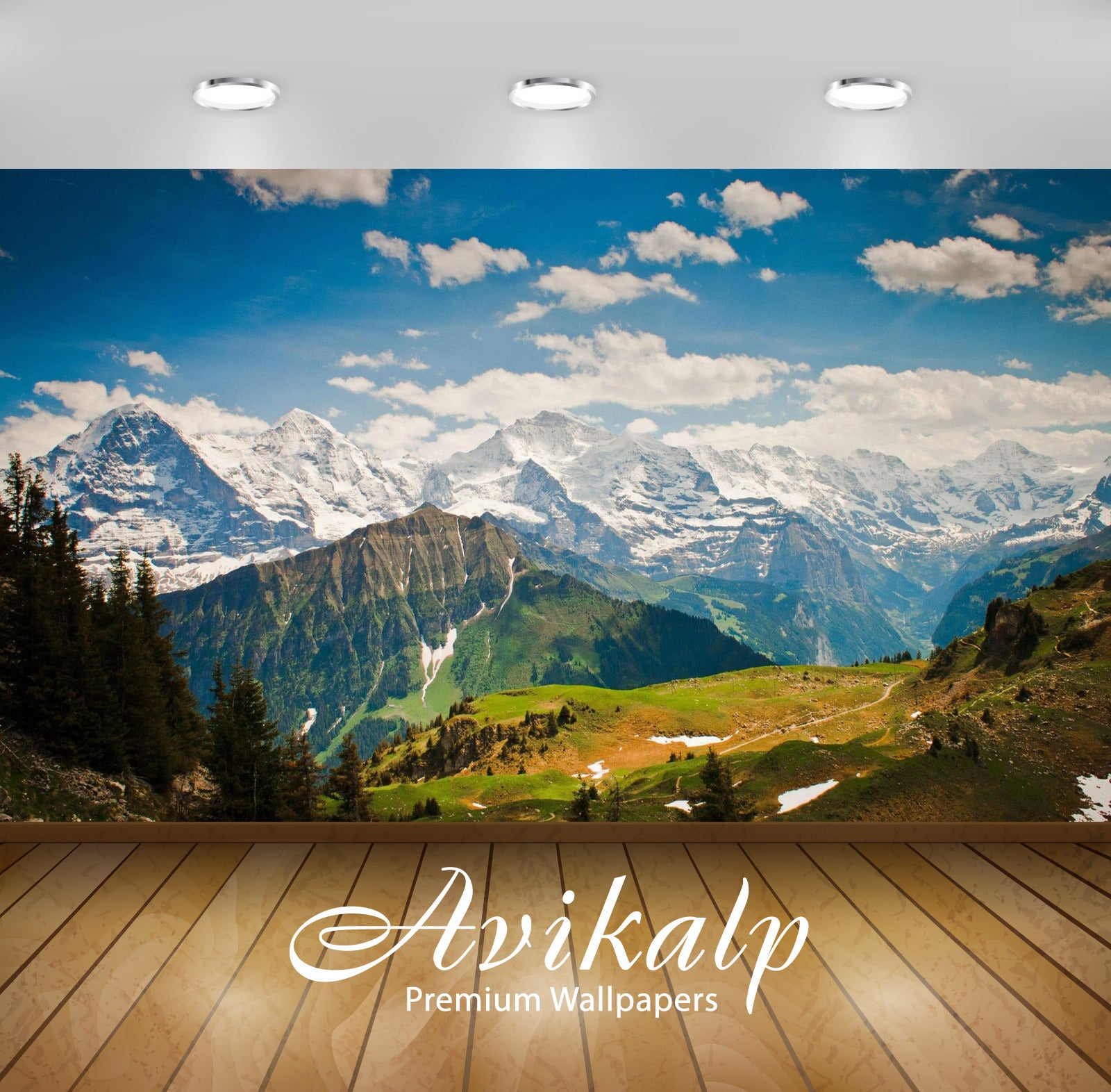 Avikalp Exclusive Awi6278 Snowy Mountain Peaks By Green Ones Nature Full HD Wallpapers for Living ro Avikalp Exclusive Awi6278 Snowy Mountain Peaks By Green Ones Nature Full HD Wallpapers for Living ro