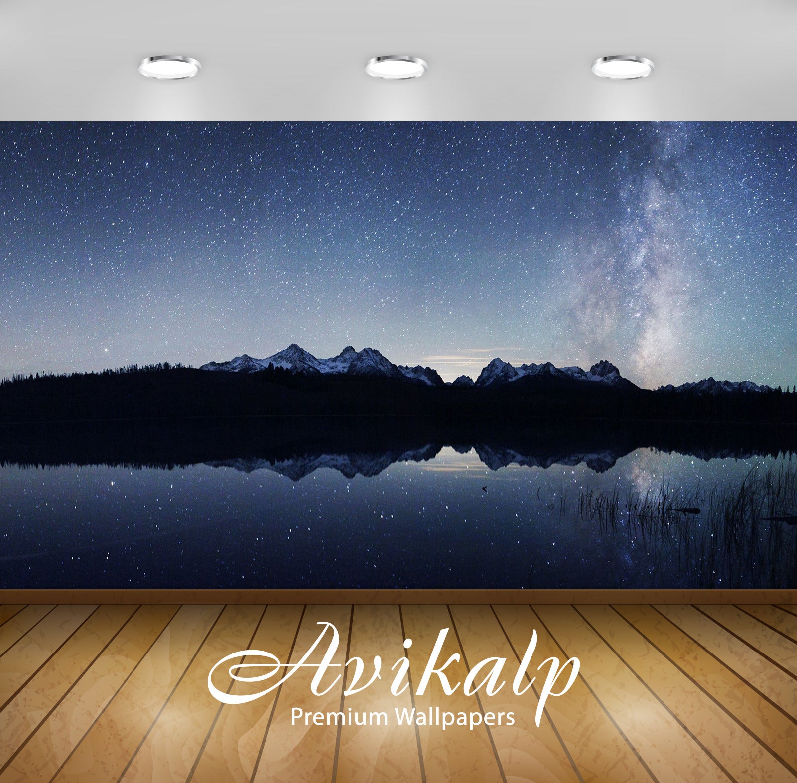 Avikalp Exclusive Awi6350 Starlit Sky Reflecting In The Lake Nature Full HD Wallpapers for Living ro Avikalp Exclusive Awi6350 Starlit Sky Reflecting In The Lake Nature Full HD Wallpapers for Living ro