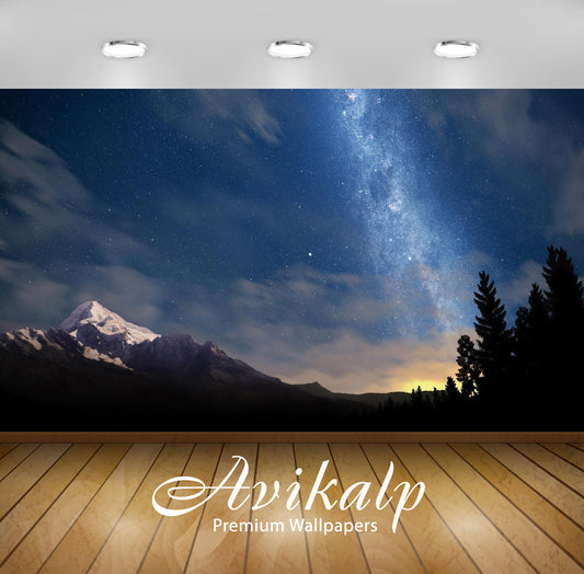 Avikalp Exclusive Awi6351 Starry Night Sky Nature Full HD Wallpapers for Living room, Hall, Kids Roo