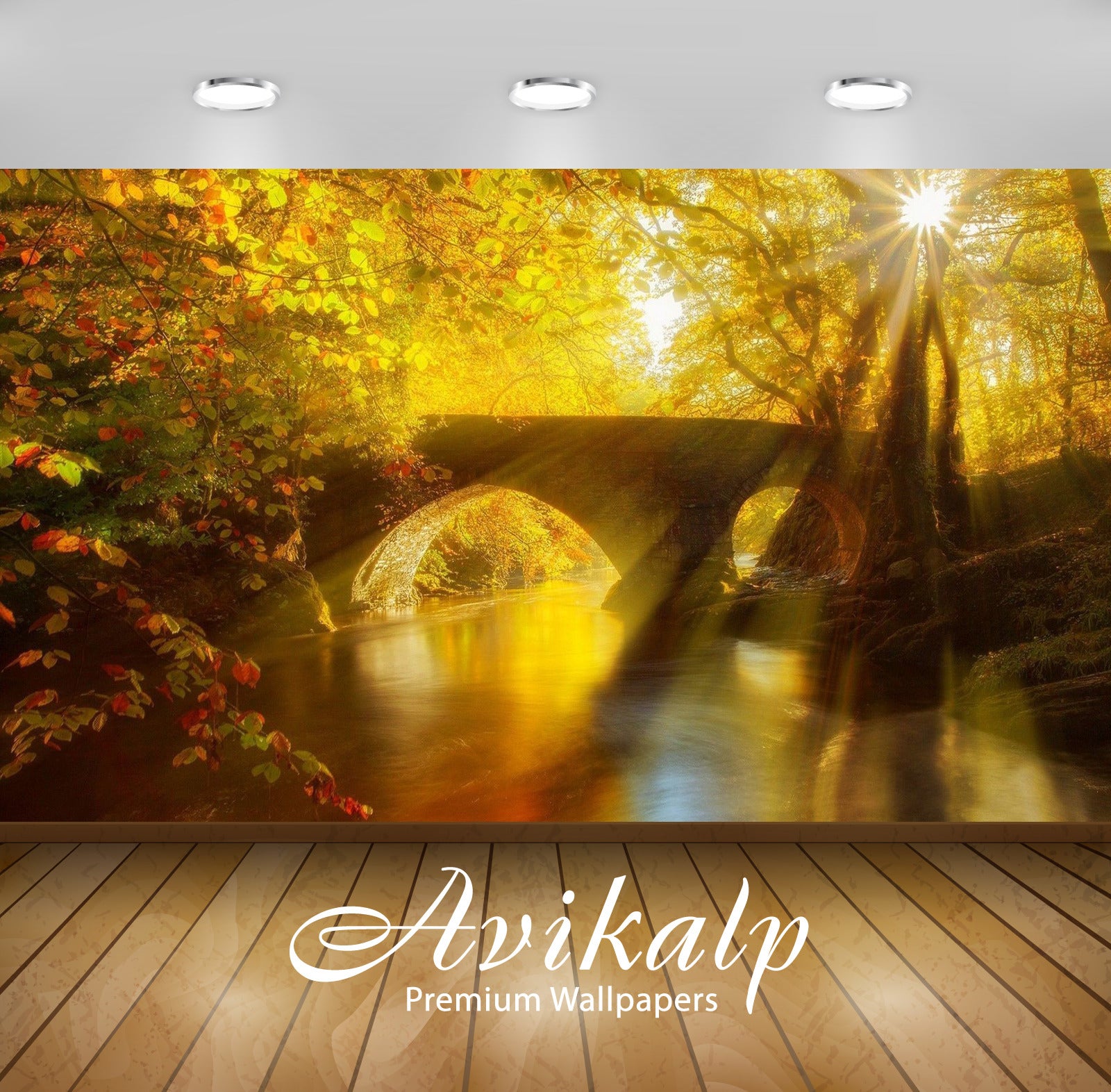 Avikalp Exclusive Awi6361 Stone Bridge In An Golden Forest Nature Full HD Wallpapers for Living room Avikalp Exclusive Awi6361 Stone Bridge In An Golden Forest Nature Full HD Wallpapers for Living room