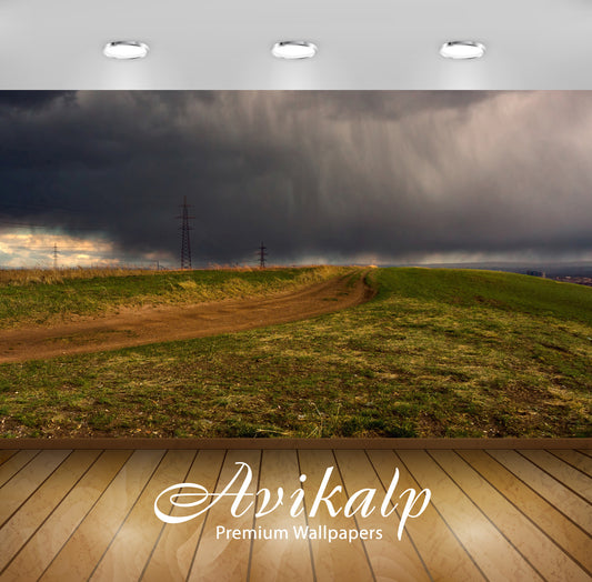 Avikalp Exclusive Awi6372 Storm Clouds Over The Valley Nature Full HD Wallpapers for Living room, Ha